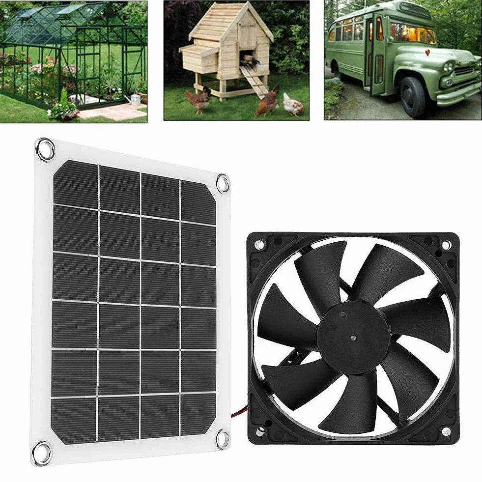 Ventilateur d'Extraction Solaire IP65 Étanche pour VR Serres Maisons