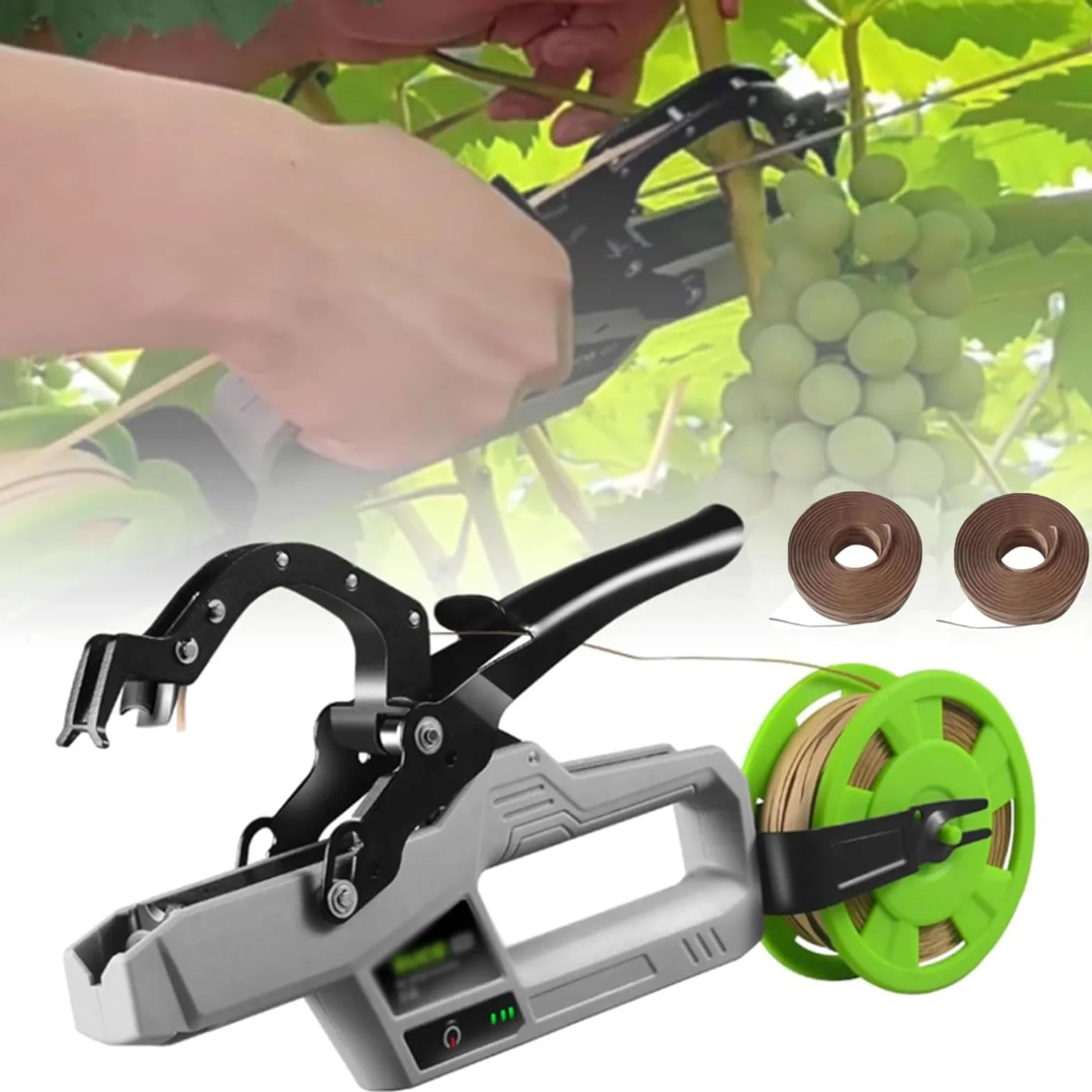 Outil de fixation sans fil pour plantes avec 2 fils, faisceau max 45 mm, pour jardiniers, agriculteurs, économise du temps