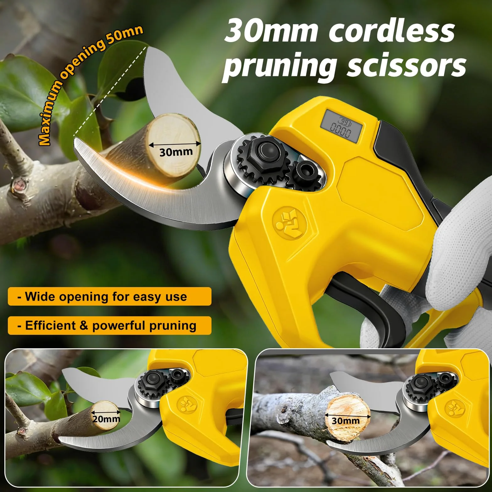Mini Tronconneuse avec Perche 8 Pouces & Secateur Electrique Telescopique 28 mm & Taille-haie 310mm pour Dewalt 18 V, 20 V batterie, 6 en 1 Élagueuse sur Perche, Portée Maximale 4,5 m 130 220 Com