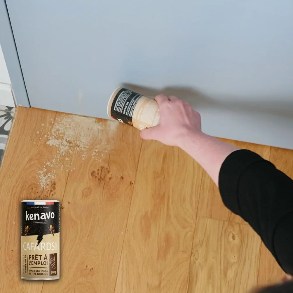 Poudre Minérale Anti-Cafards 200g KENAVO Élimine cafards et blattes Effet choc Fabrication française