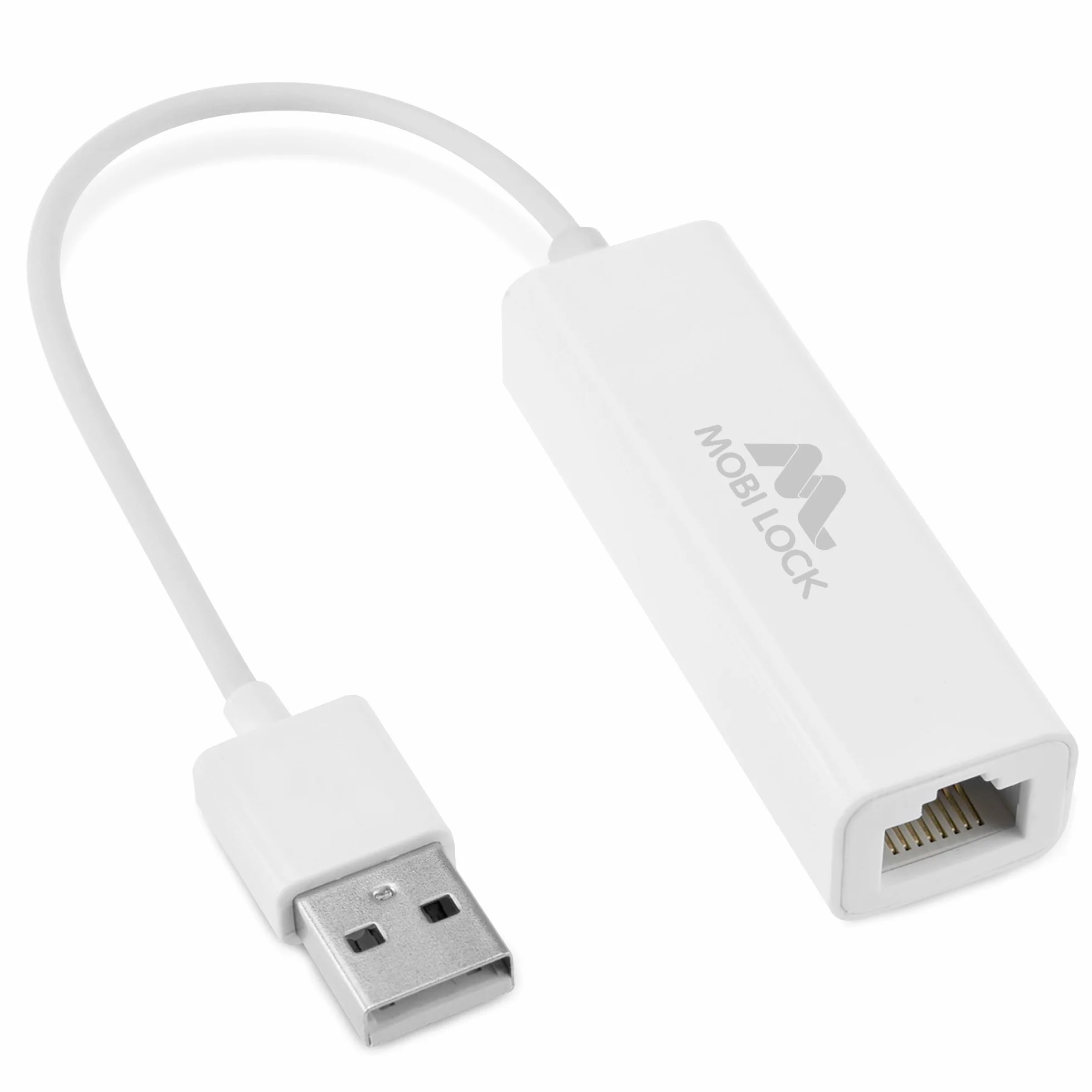 Mobi Lock Adaptateur Réseau USB Ethernet USB 2.0 pour Ordinateurs Portables Windows 7-11 Mac OS X