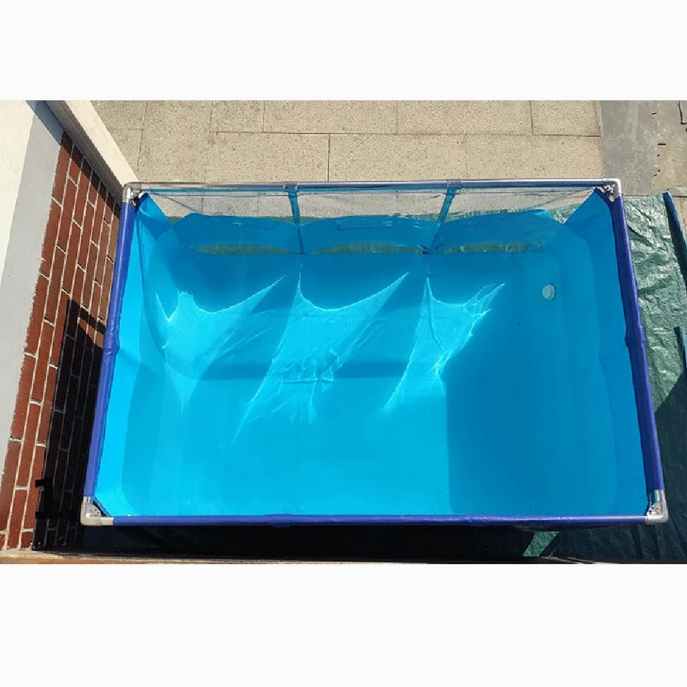 Bâche flexible en PVC pour bassin à poissons – Toile extérieure/intérieure avec bordure en acier et panneau de visualisation T pour carpes koï et vie aquatique améliore l'esthétique du jardin
