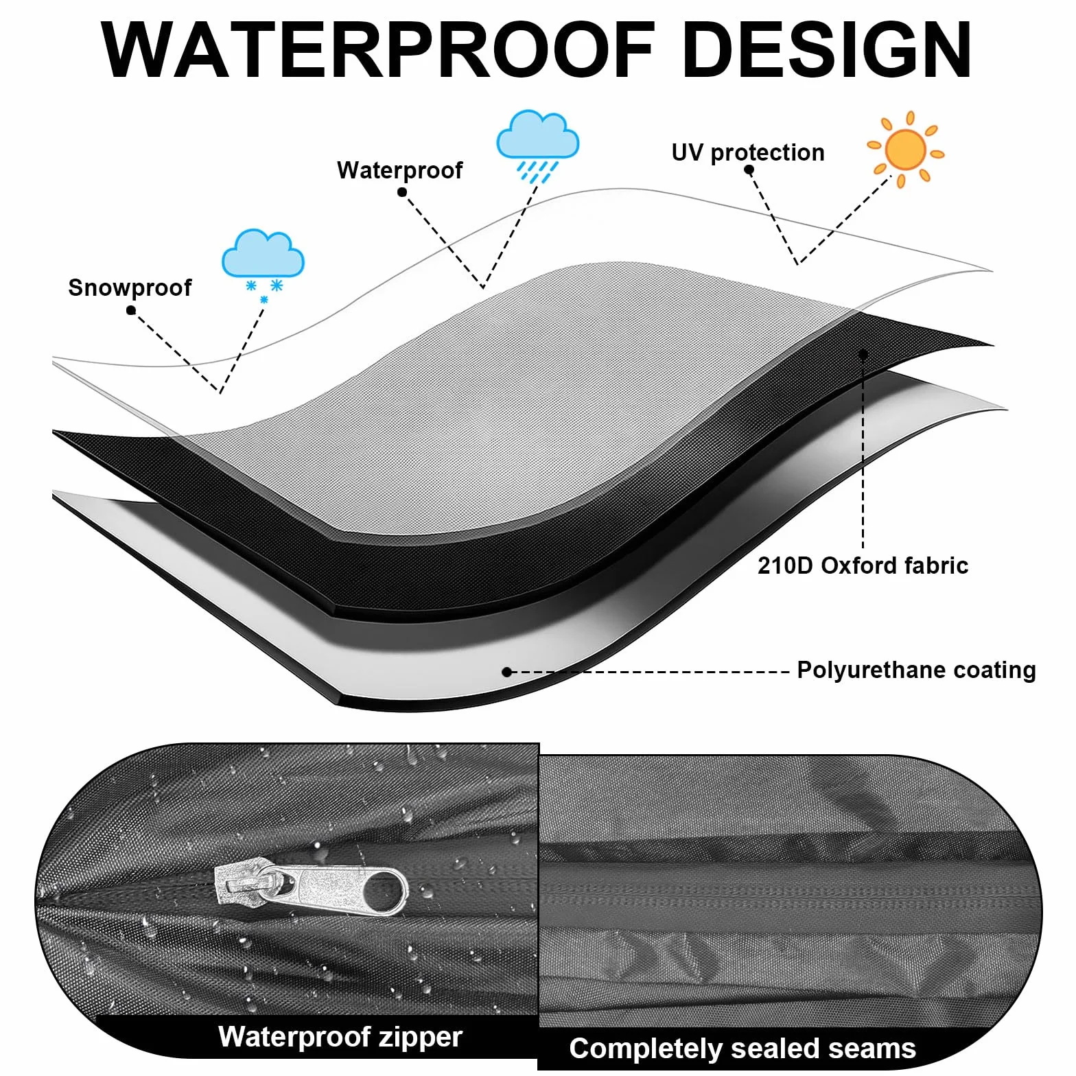 Couverture de Chaise Suspendue Tissu Oxford 210D 190x115 cm Imperméable Anti-UV Protection Balançoire Extérieure