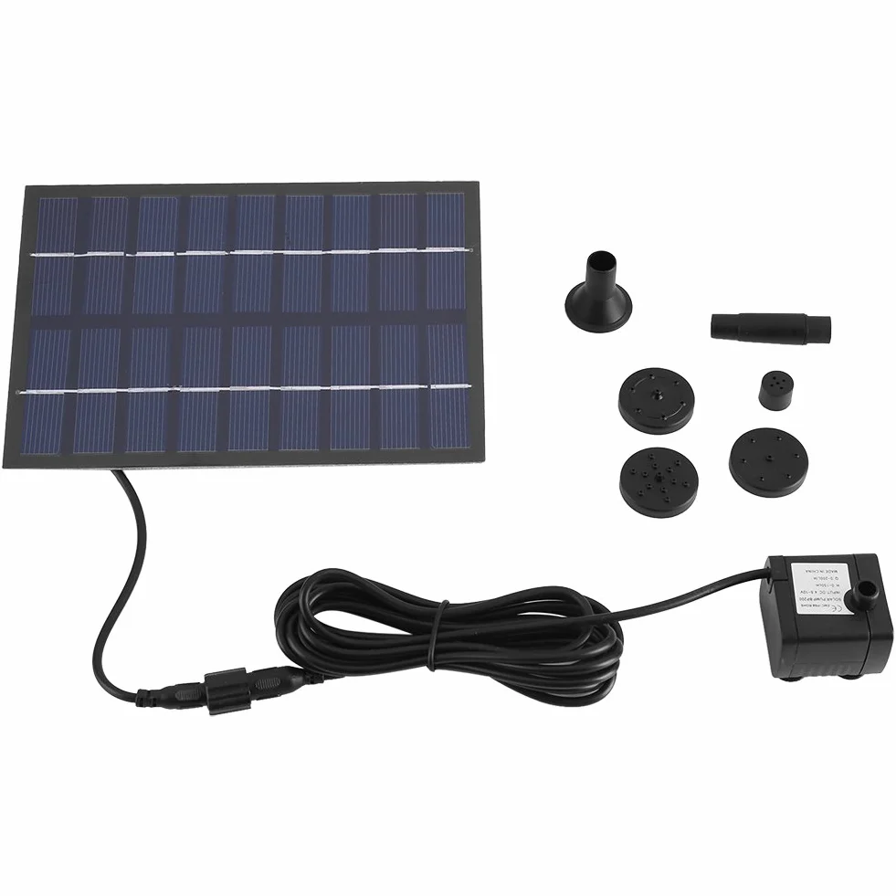 Pompe de fontaine solaire 9V 1.8W 200L/h panneau solaire alimenté pour bassin de fontaine jardin