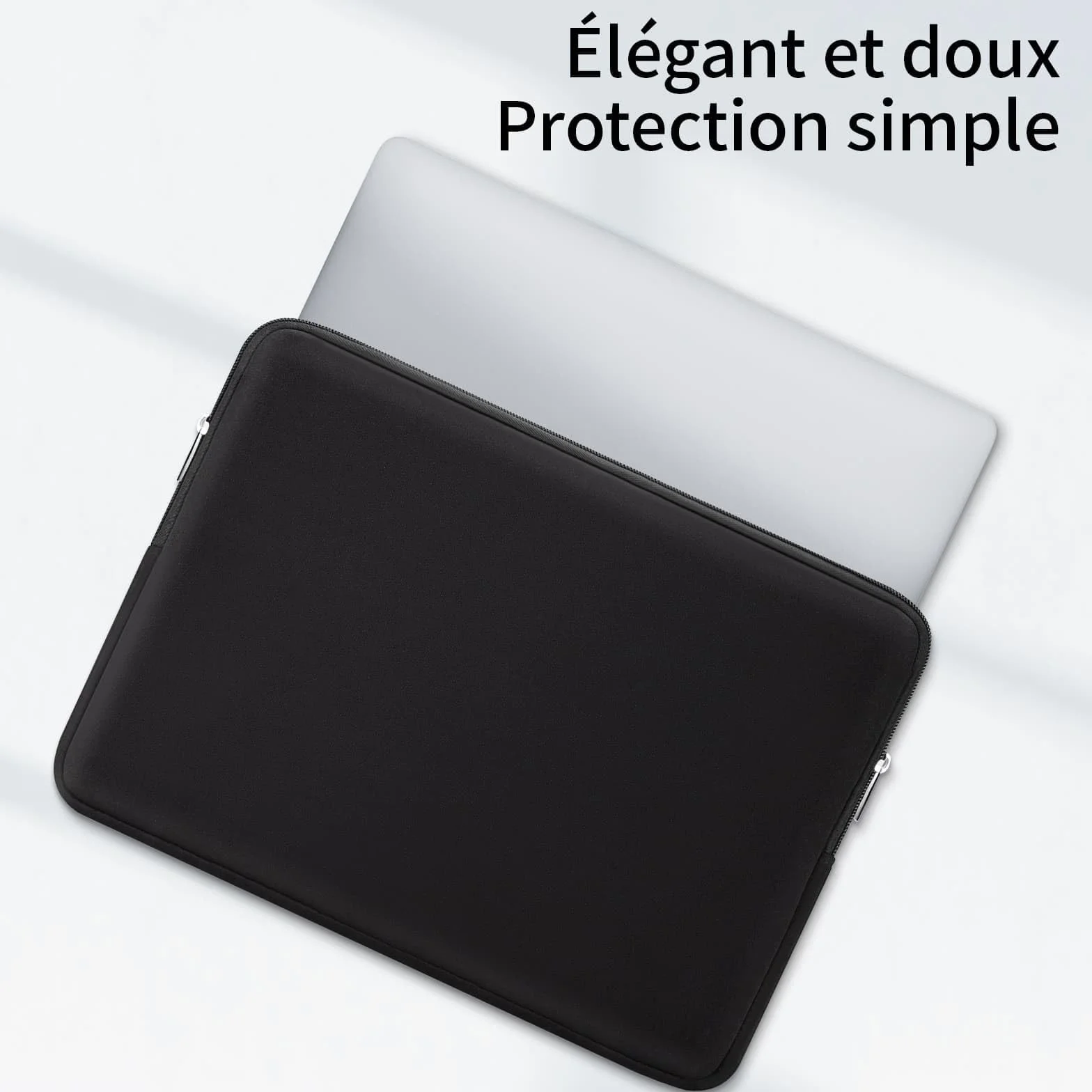 RAINYEAR Housse de Protection Ordinateur Portable 14 Pouces Compatible MacBook Air 15 Pouces M2 M3 M4 M5 Noir