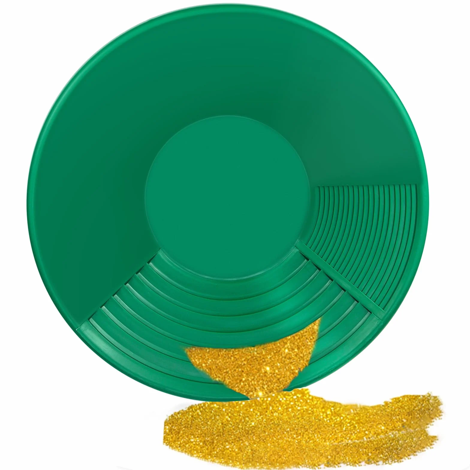 Kit D'orpaillage Gold Pan 38,5 x 8,5 cm Casserole Plastique pour Lavage Tamis Prospection Minière (Vert)
