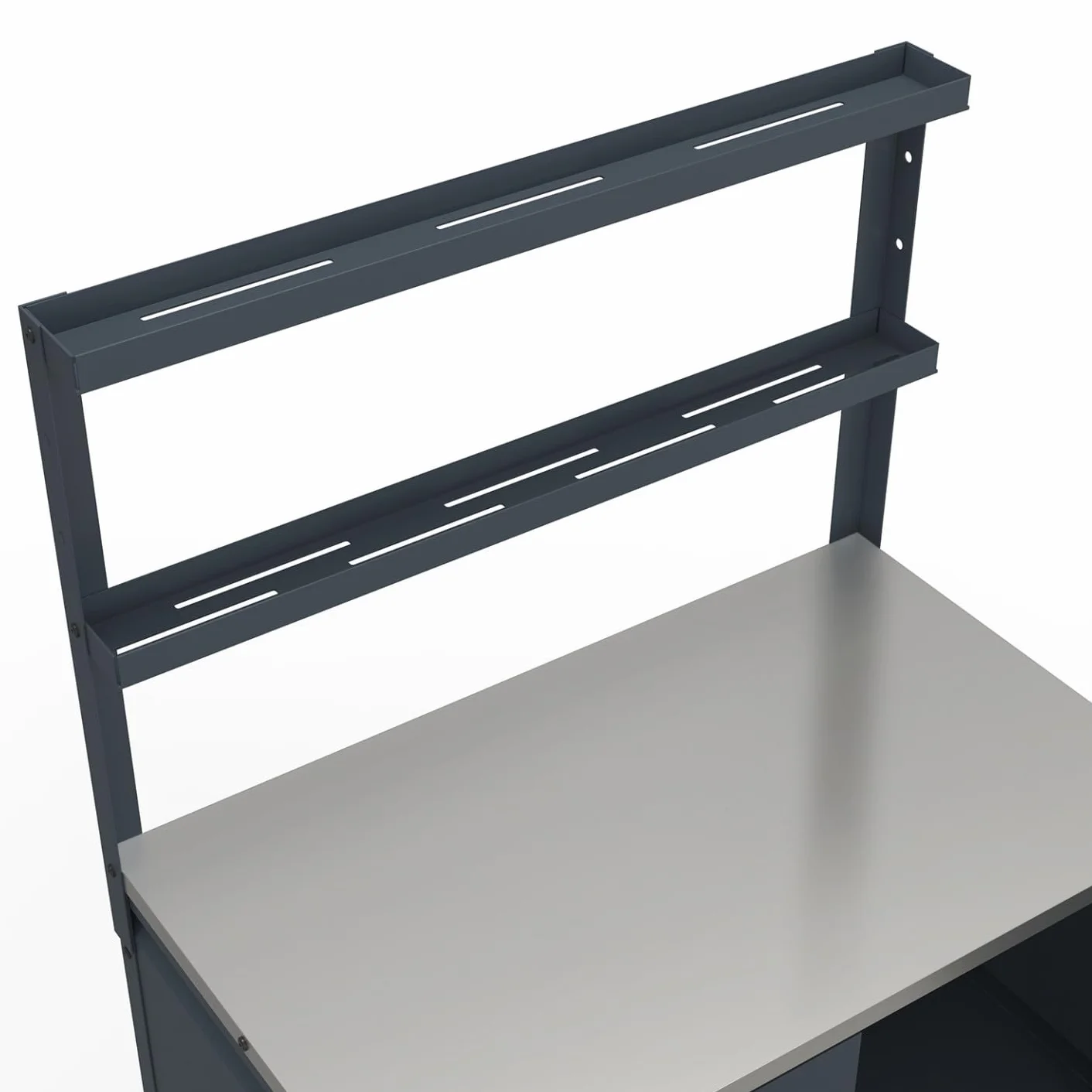 Meuble de Cuisine extérieure Pareo 2 Portes 2 étagères Acier Gris Anthracite