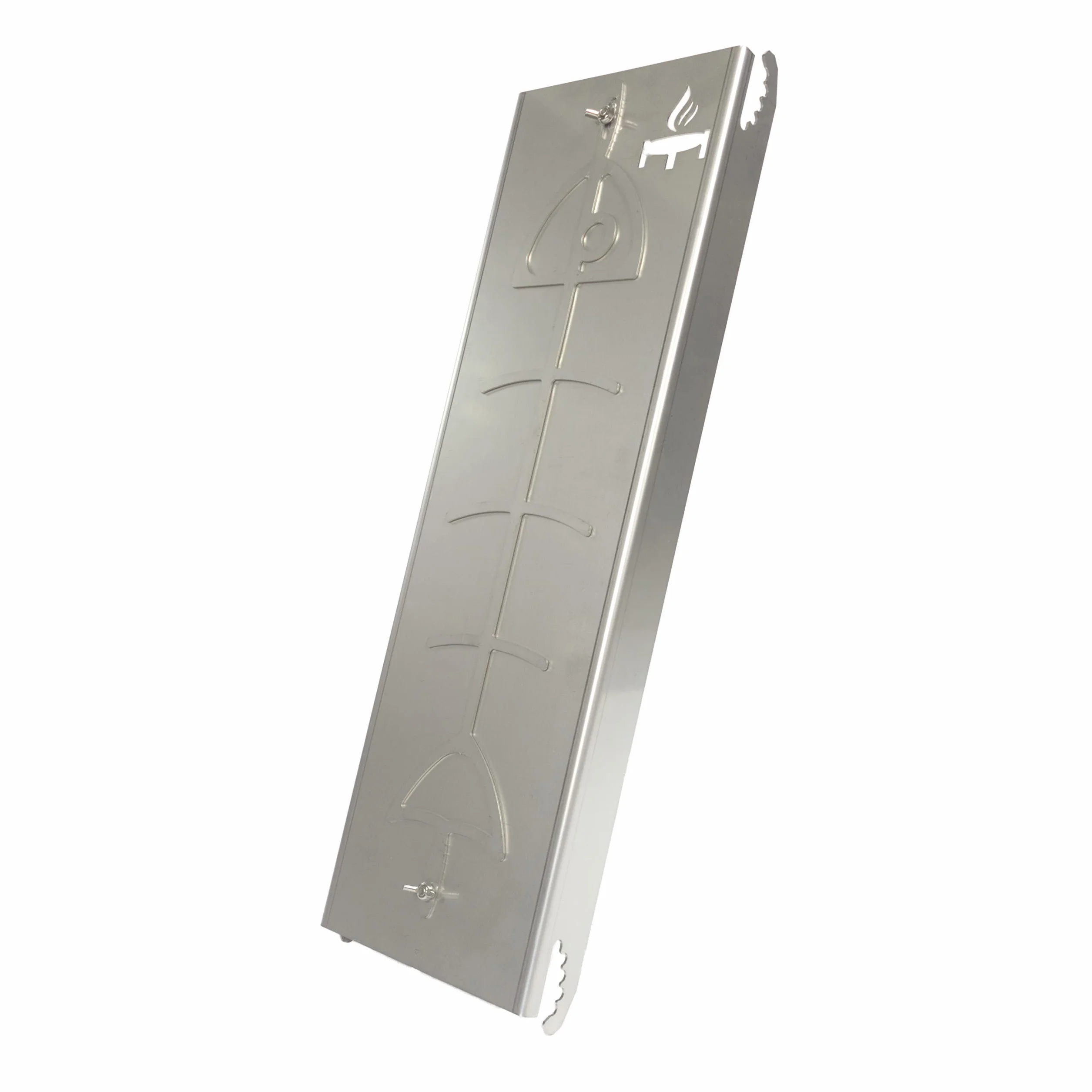 Fire World Planche à saumon flammé acier inoxydable 180° réversible accessoire barbecue brasero