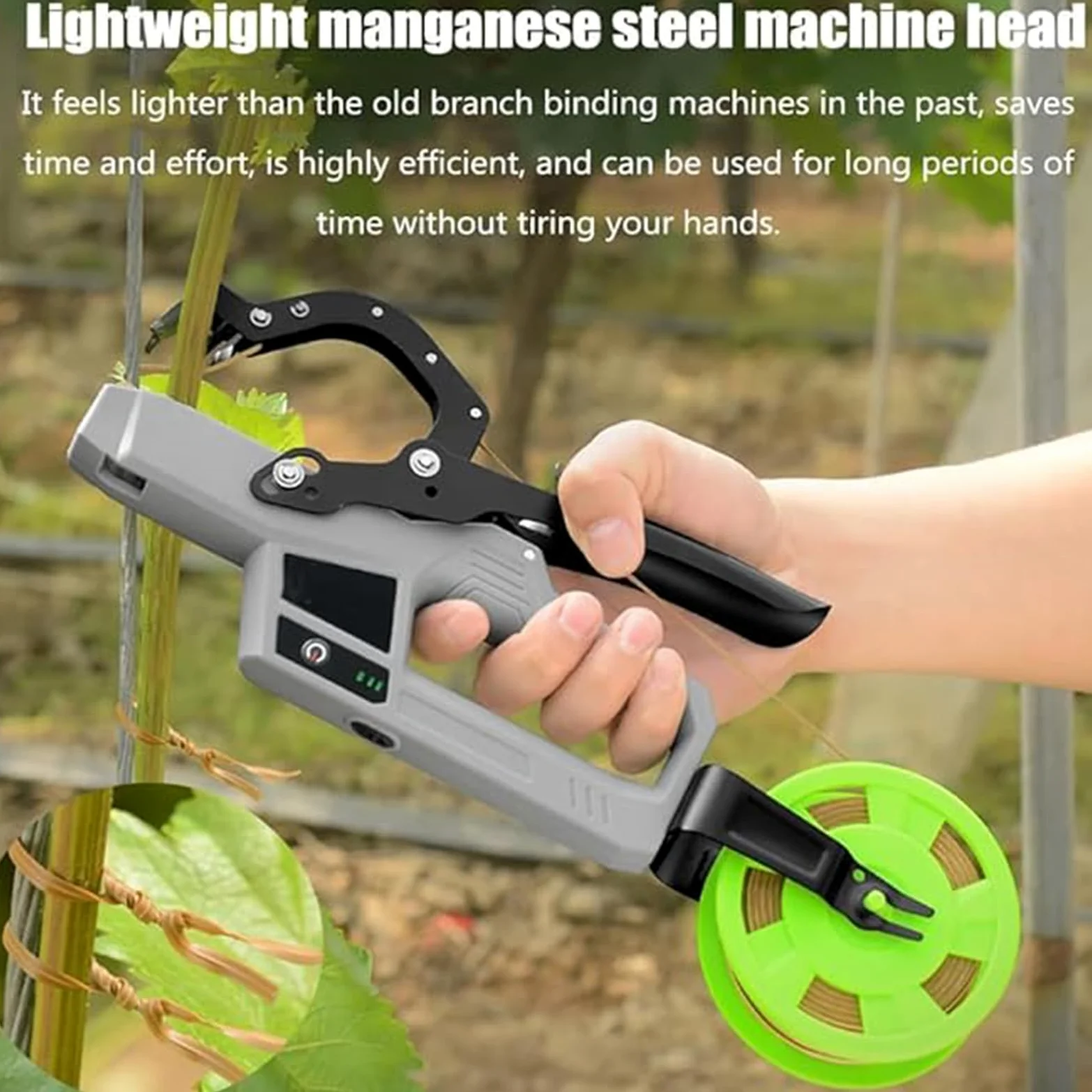 Machine à attacher les plantes, outil de fixation de vigne – Enroulement automatique pour raisins, tomates, concombres, melons, fleurs, aubergines, 45 mm de diamètre, 6000 branches attachées