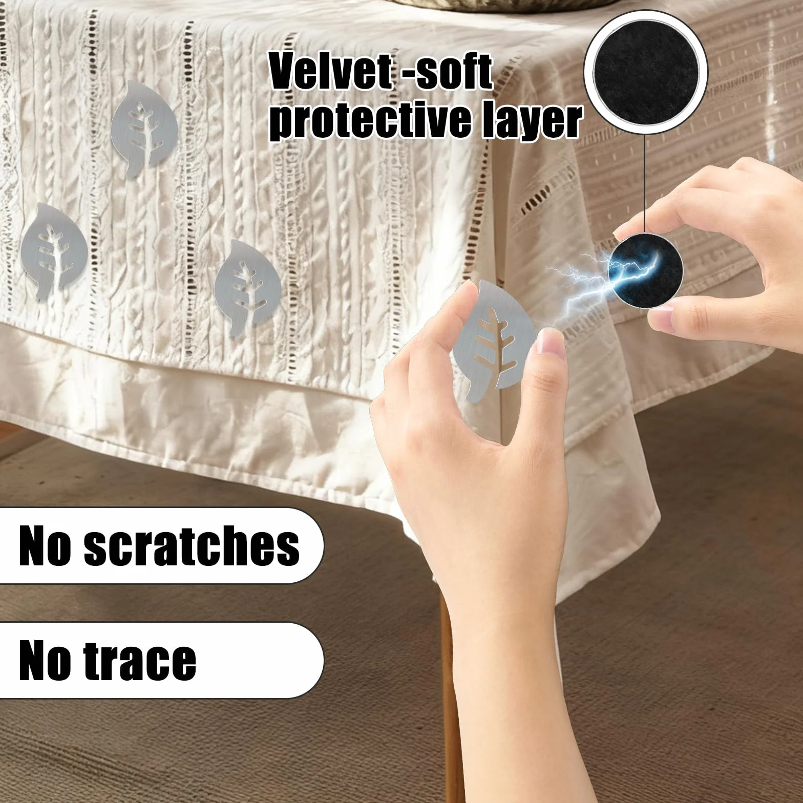 Poids pour Nappe en Acier Inoxydable, Fort Aimant, 8 Pièces
