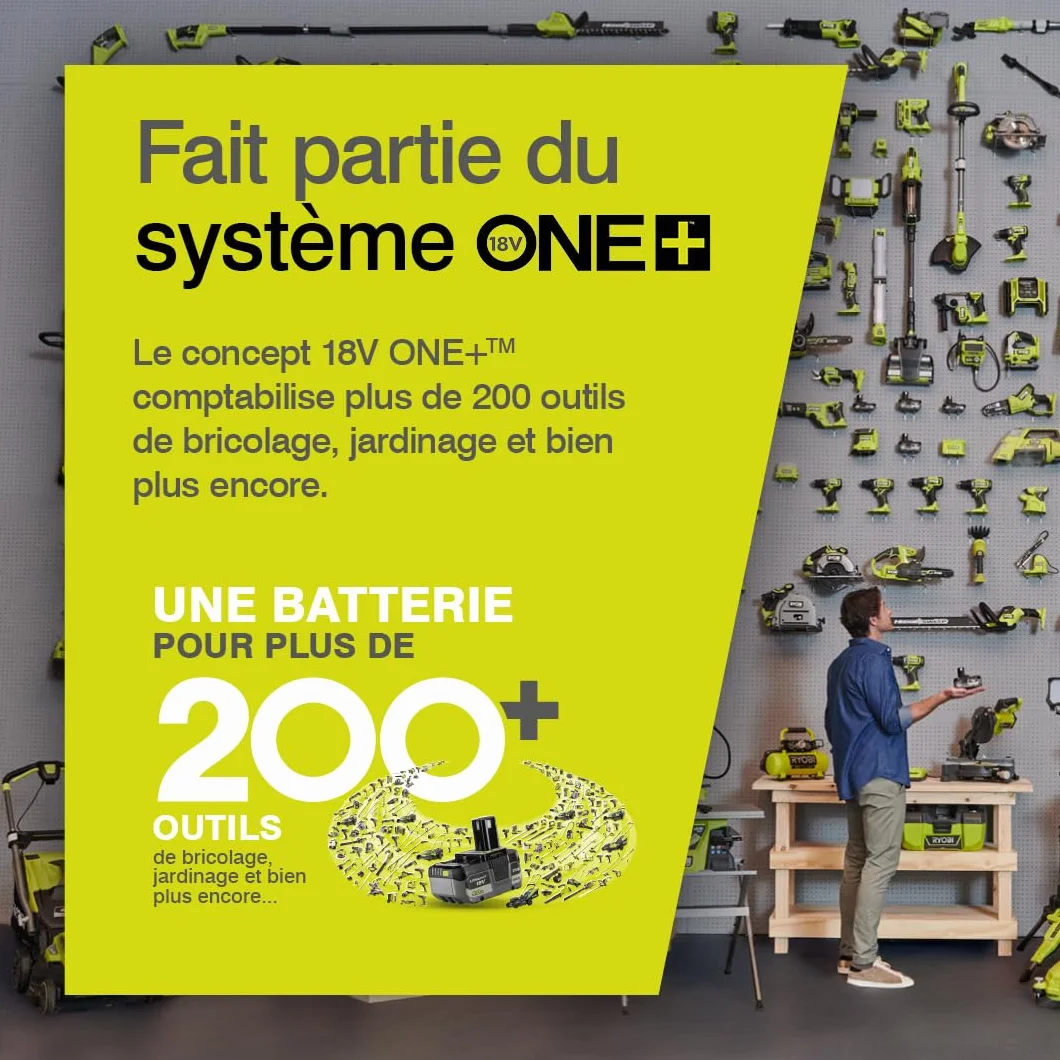 RYOBI - Elagueur sur perche 18 Volts ONE+™ (sans batterie) - OPP1820