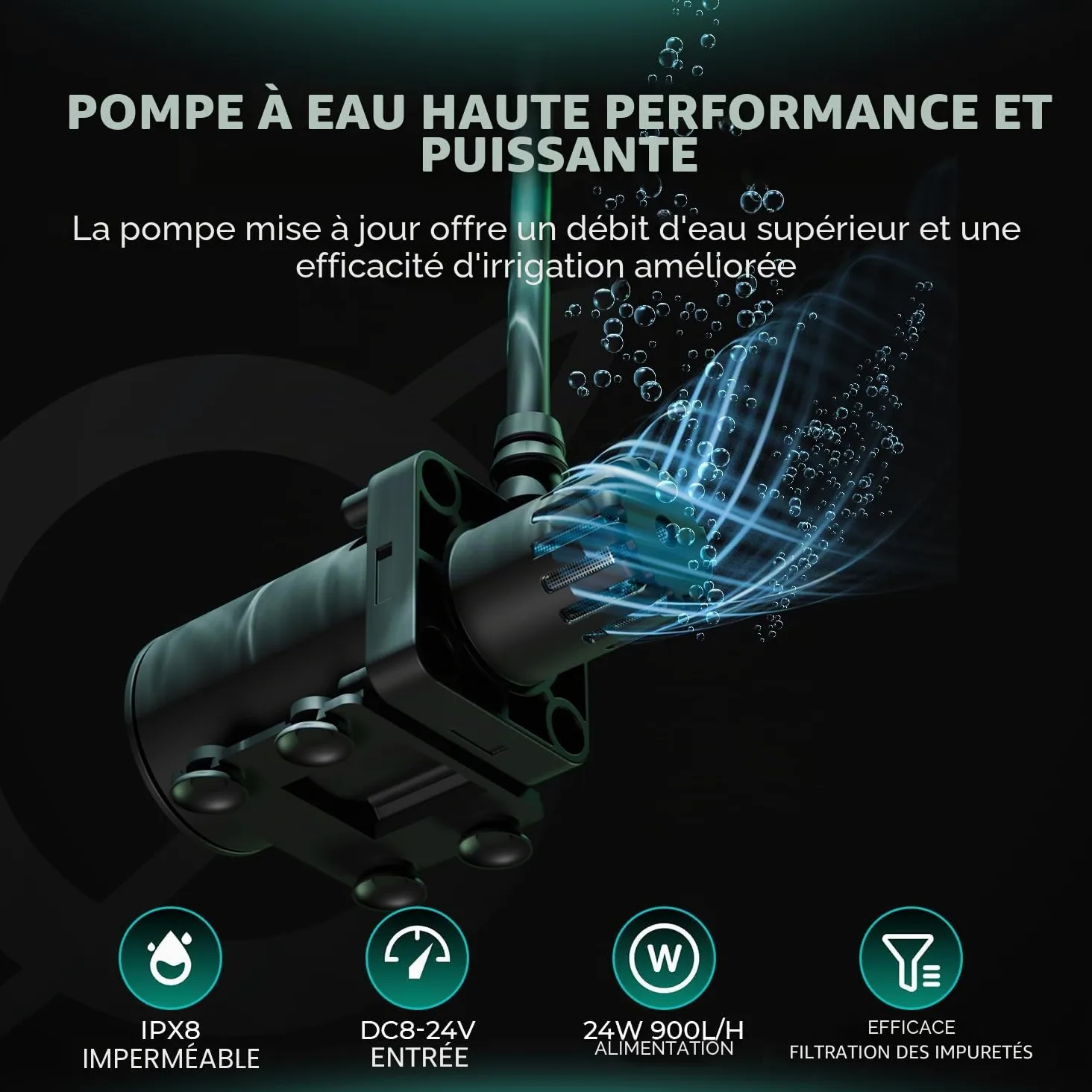 MARS HYDRO Kits d'irrigation goutte automatique avec seau pliable de 5 l, pompe à eau améliorée 24 W, 8 émetteurs goutte