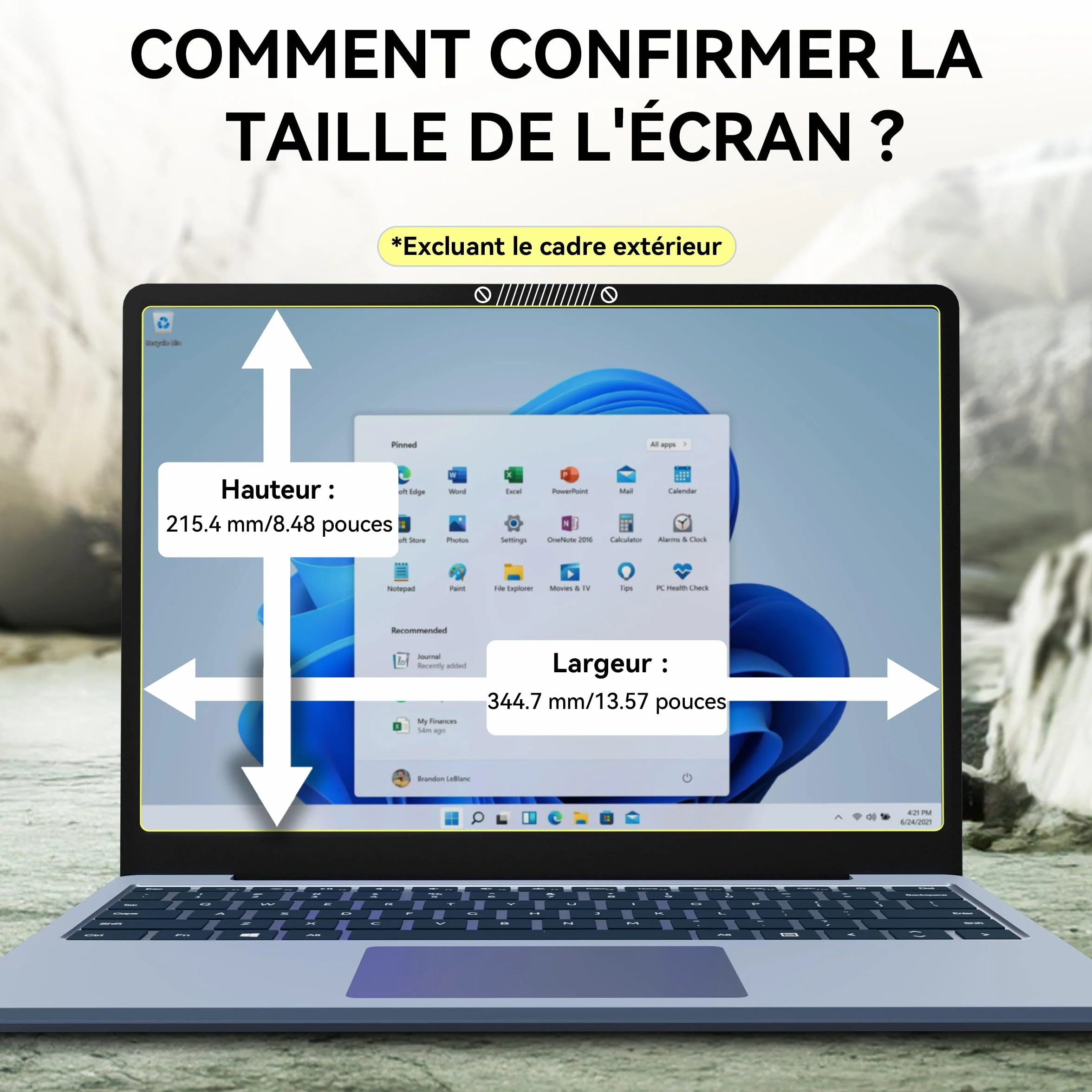 Magnétique Filtre de Confidentialité 16 Pouces 16:10 pour Ordinateur Portable HP Dell Acer Lenovo Thinkpad Envy Anti-Lumière Bleue