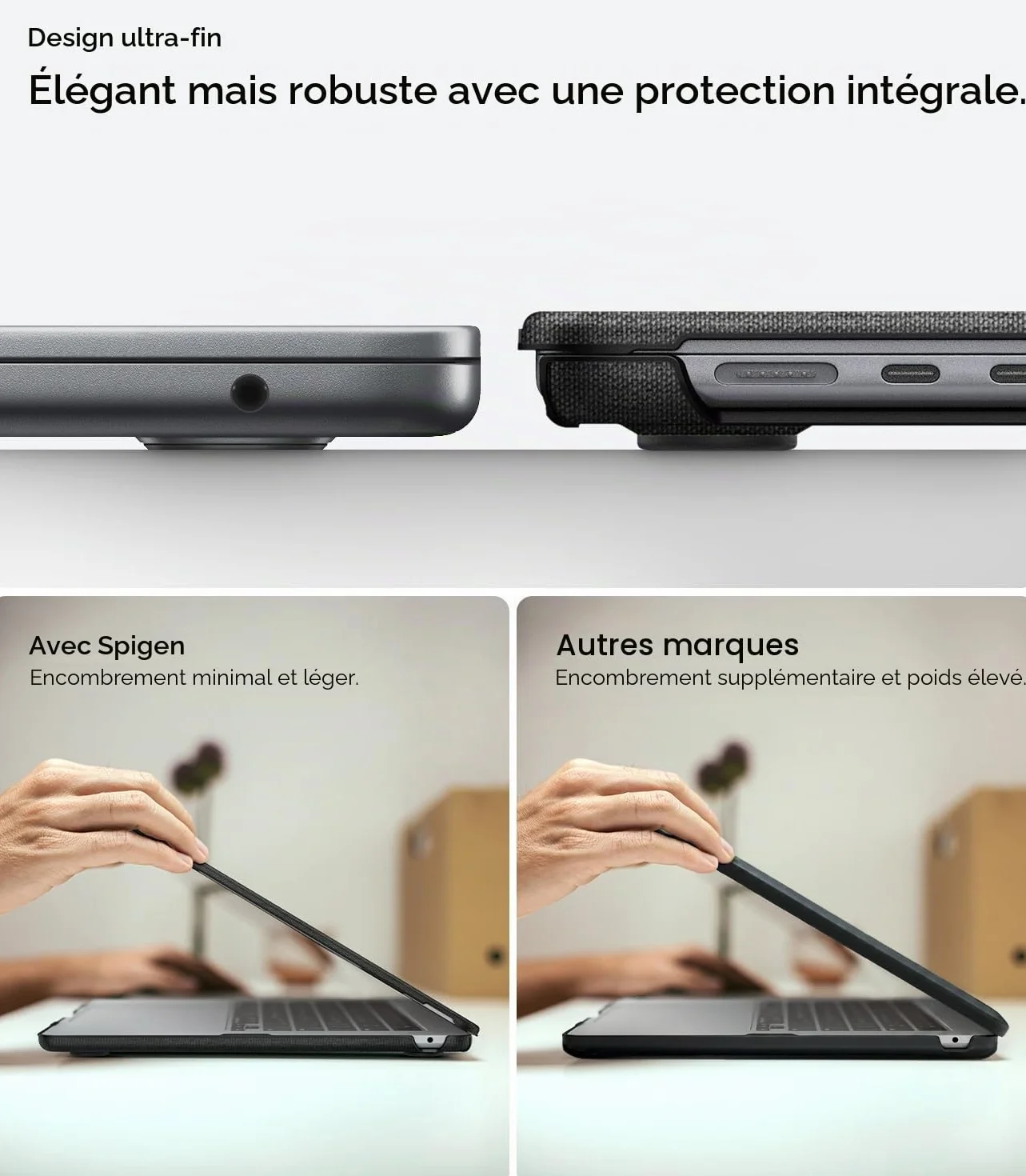 Spigen Urban Fit Coque Compatible MacBook Air 13 Pouces M5 (2026) M4/M3/M2 (2025-2022) Étui Tricot Noir