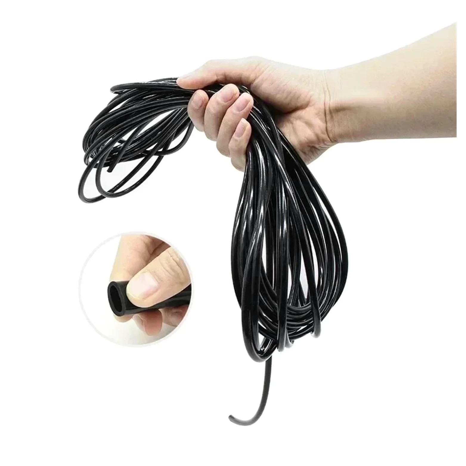 ISCBAFYX 1~10m Tube Noir Flexible Aquarium Air Irrigation Tuyau Connecteur d'eau Tuyau d'arrosage Réservoir de Poissons Étang Pompe Tuyaux (5 Meters_ID 10MM X OD 12MM)