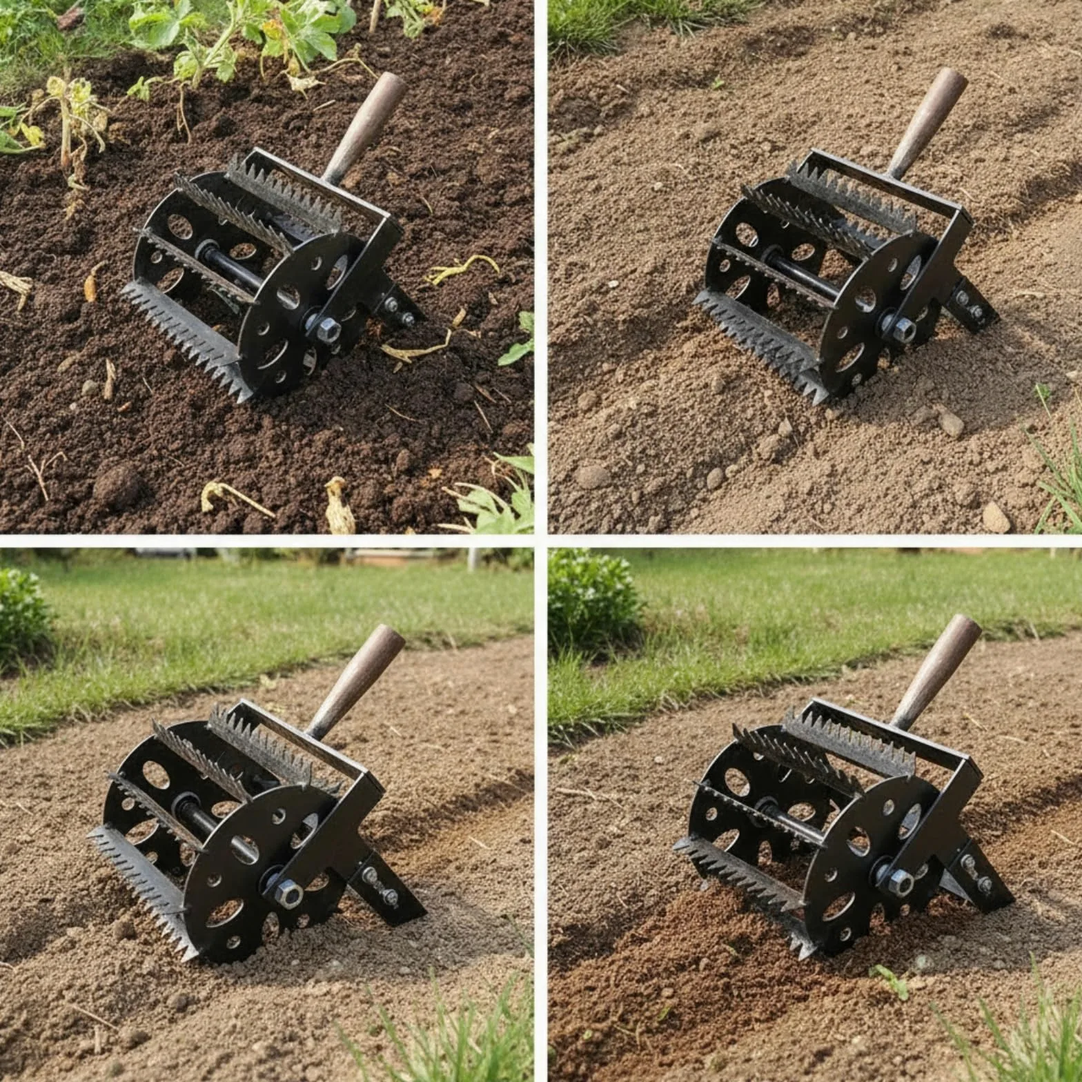 Tête Désherbeur Manuel ntelé Désherbeur à Roues Fer Outil pour Jardin