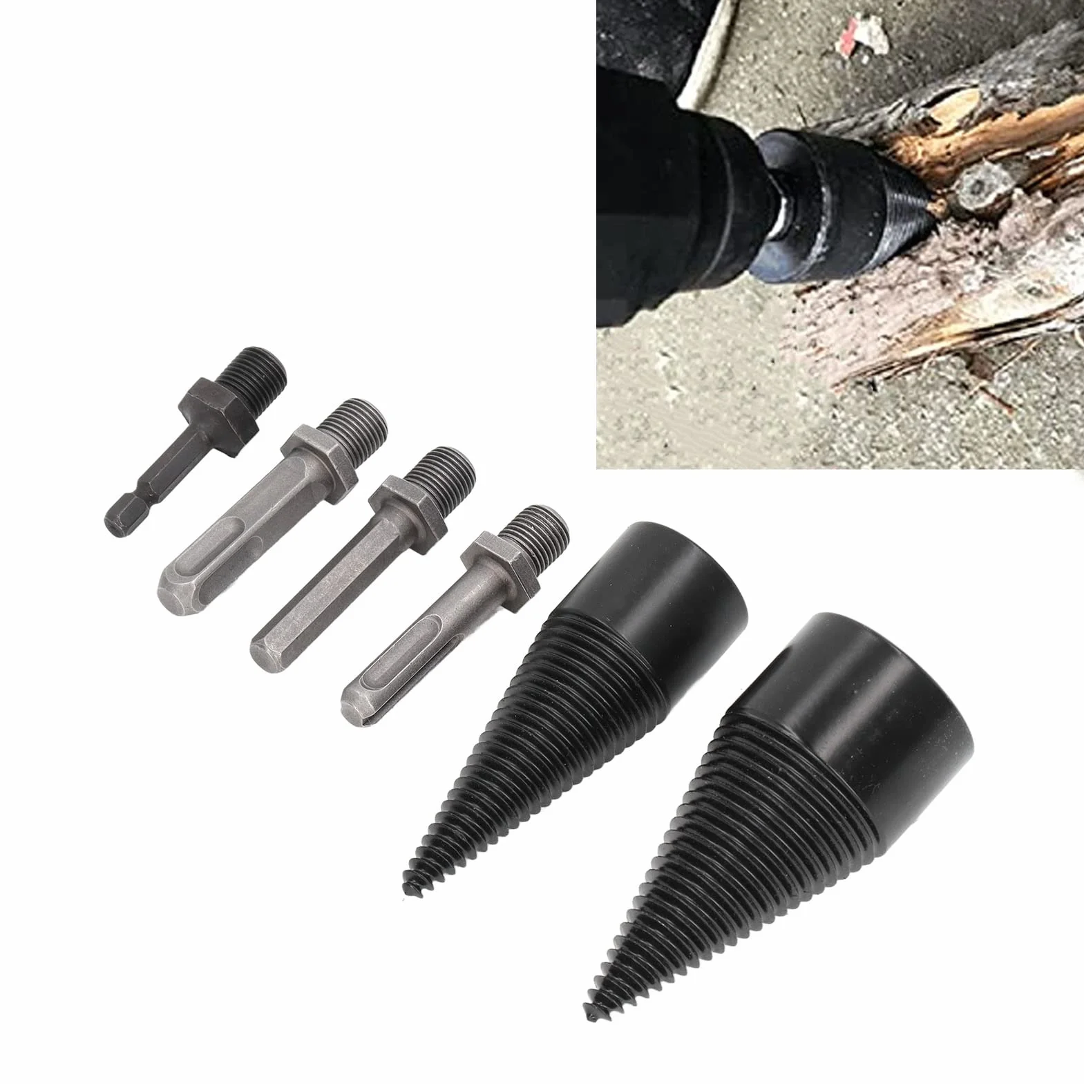 Cônes de Fendeur de Bois 32mm 42mm, 6 Pièces Forets Amovibles pour Perceuse