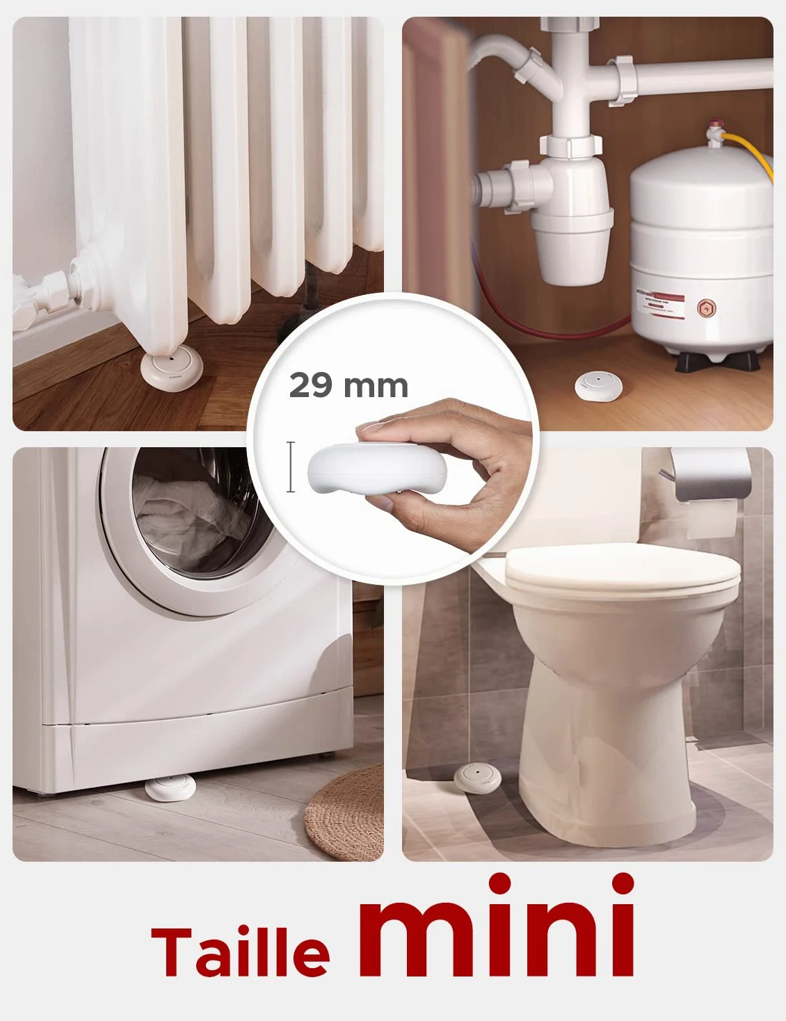X-Sense Thermomètre-Hygromètre Wi-Fi avec Station de Base SBS50 STH54 et Détecteur de Fuite d’Eau Wi-Fi SWS51, Lot de 1