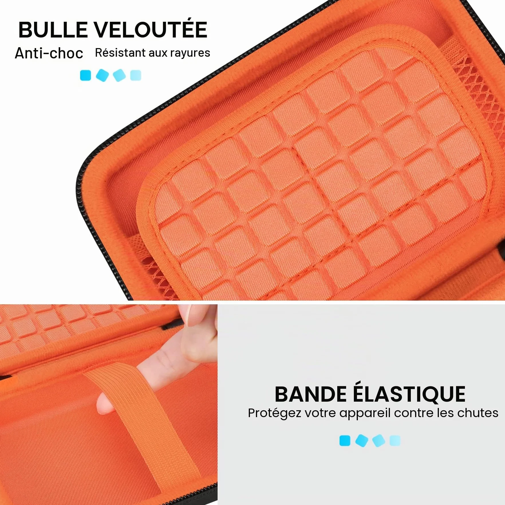 Lacdo Étui de Transport pour Disque Dur LaCie Rugged Mini Thunderbolt USB-C 1TO 2TO 4TO 5TO EVA Antichoc Orange