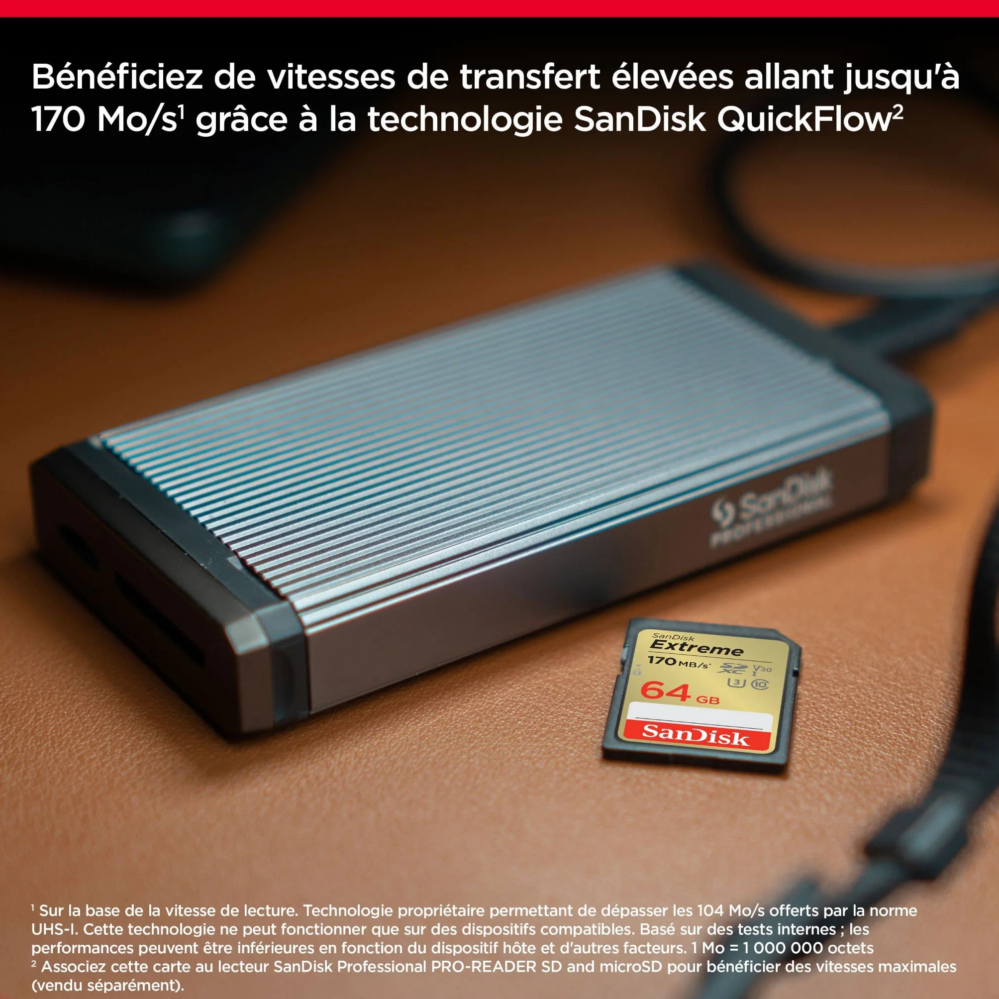 SanDisk 64GB Extreme SDXC kort UHS-I U3 V30 170 MB/s