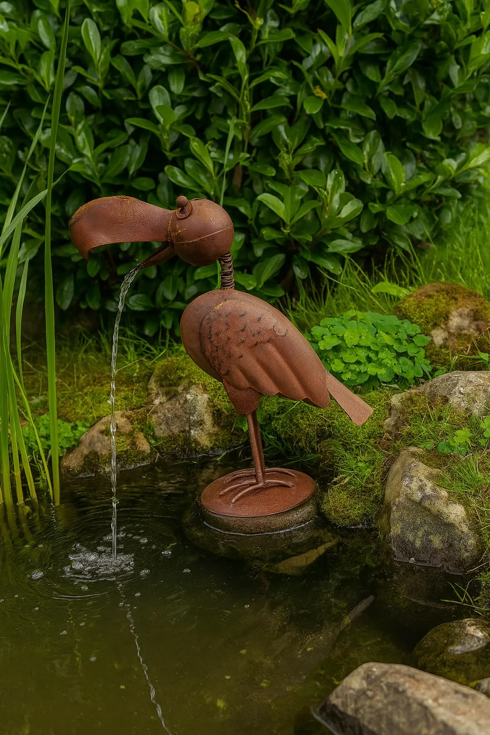Gargouille corbeau Figurine étang Décoration jardin fontaine extérieure