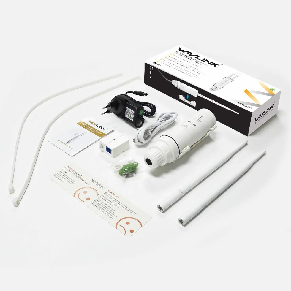WAVLINK Point d'accès Wi-Fi AC600 Extérieur Double Bande 2.4+5G, Amplificateur WiFi avec 2 antennes, PoE Passif