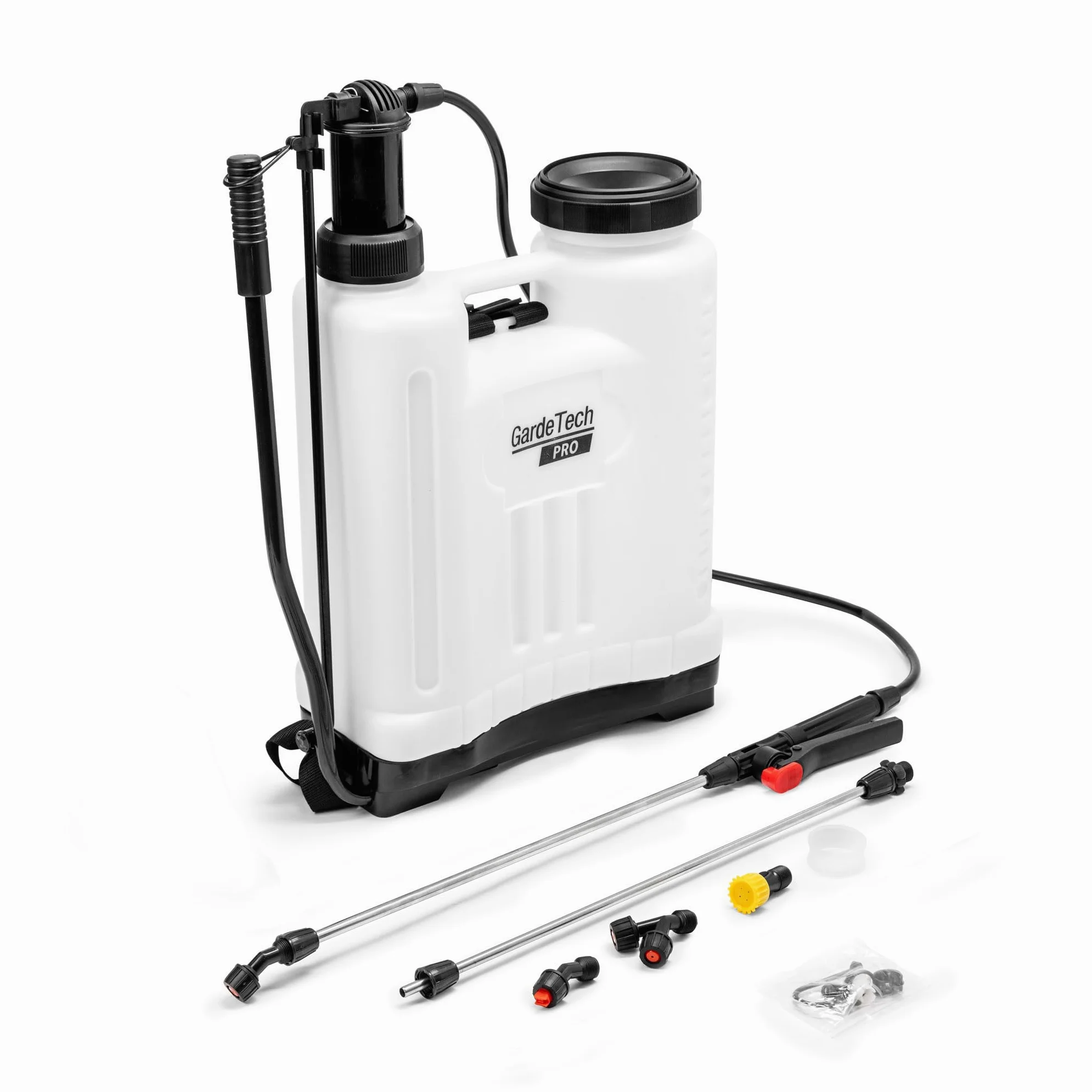 Pulvérisateur à pression 20L - Pulvérisateur à dos avec pression 4 bars, 4 buses de pulvérisation, lance télescopique de 100 cm, tuyau de 145 cm - Pulvérisateur de jardin pour protection des
