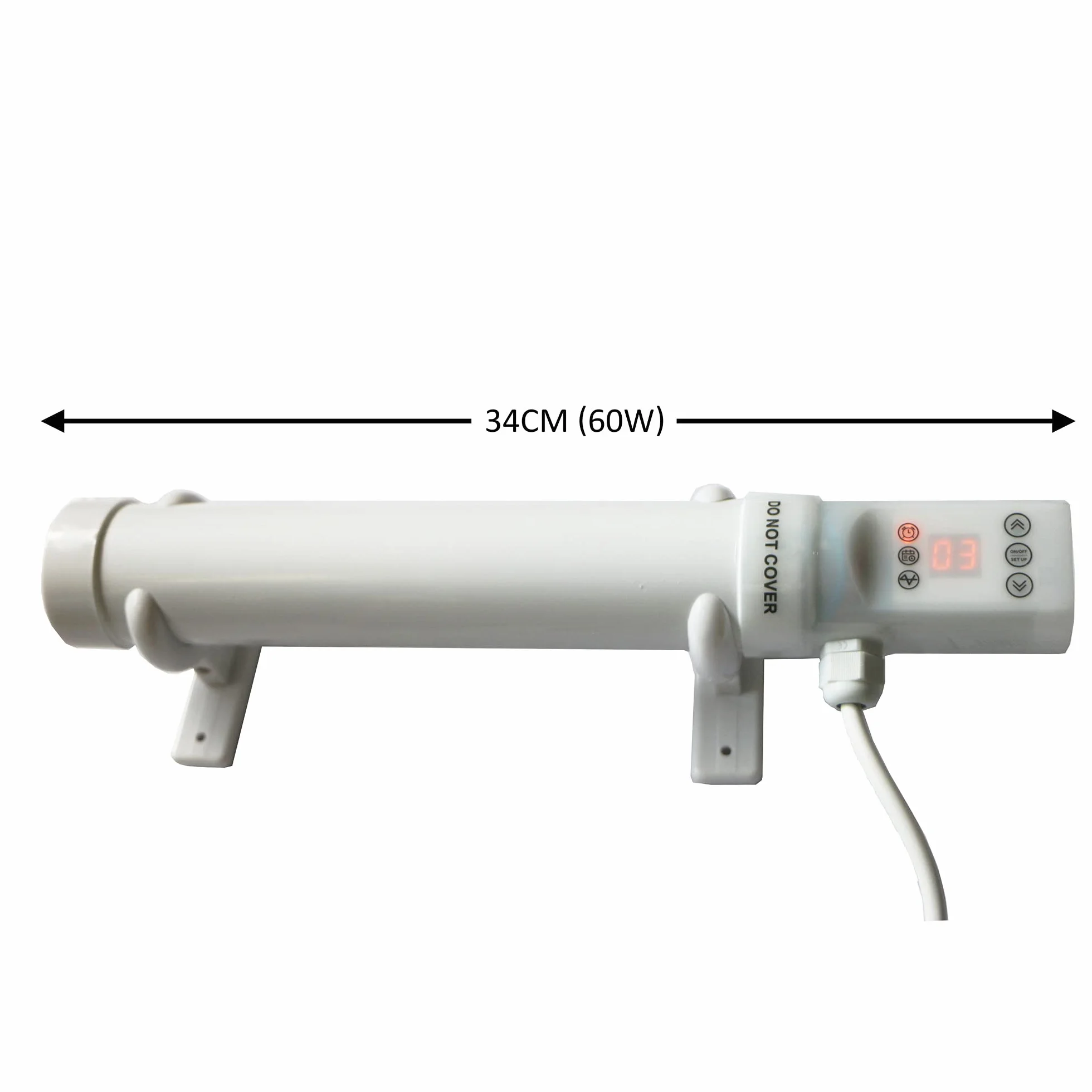 Mylek Chauffage tubulaire 60 W 340 mm minuterie numérique découpe thermique