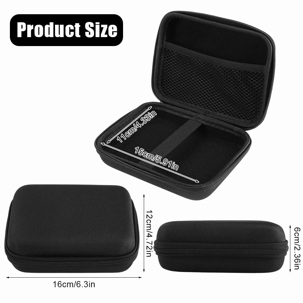 Rigid Tech Pouch Étui Rigide Imperméable pour Câble USB Chargeur 16x12x6 cm Noir