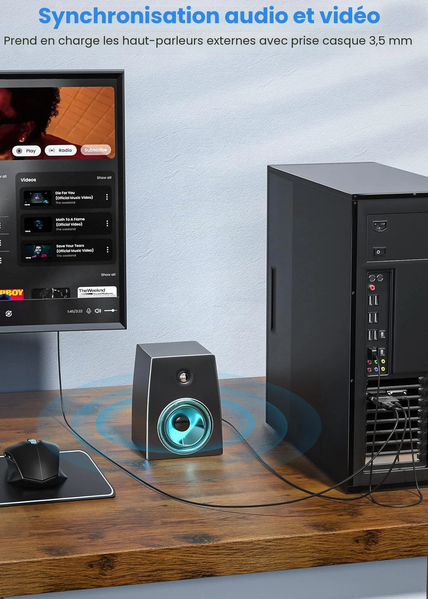 FOINNEX Adaptateur VGA vers HDMI 1080p Convertisseur Actif HDMI Femelle