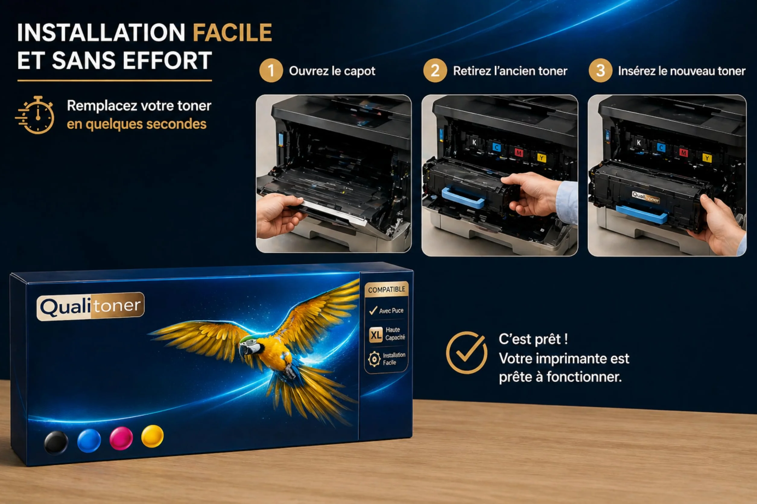 Bac de récupération de Toner usagé Compatible Brother WT229CL 50000 Pages