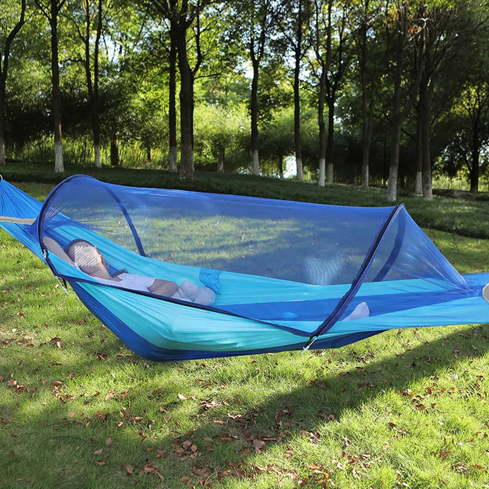 Hamac Portable, Hamac Pliable avec Sac De Rangement, Filet De Fil Respirant Crypté, Peut Supporter 440 LB, Convient pour La Plage, Le Camping, Les Voyages,Vert,47 * 94 inches
