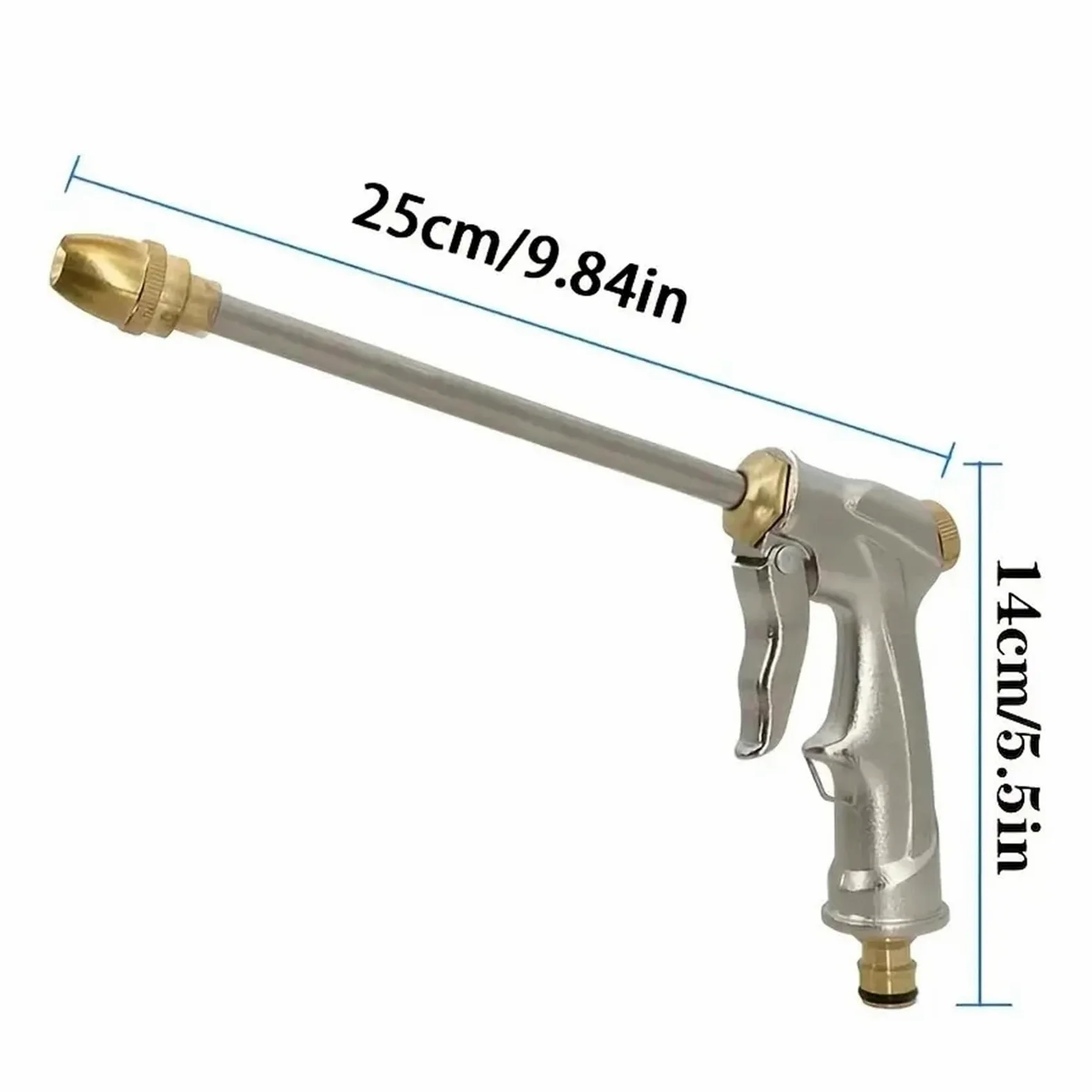 Pistolet d'arrosage avec embout multi-jets, Spray de jardin en métal 360, Joints laiton haute pression réglables, débit Variable, lavage voiture(Water Set)
