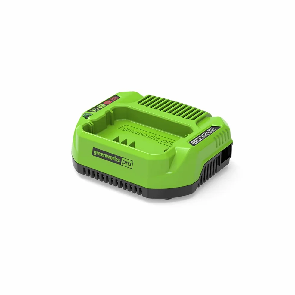 Greenworks Chargeur de batterie G60UC (Li-Ion 60V sortie 120W/2A adapté à toutes les batteries de la série 60V)
