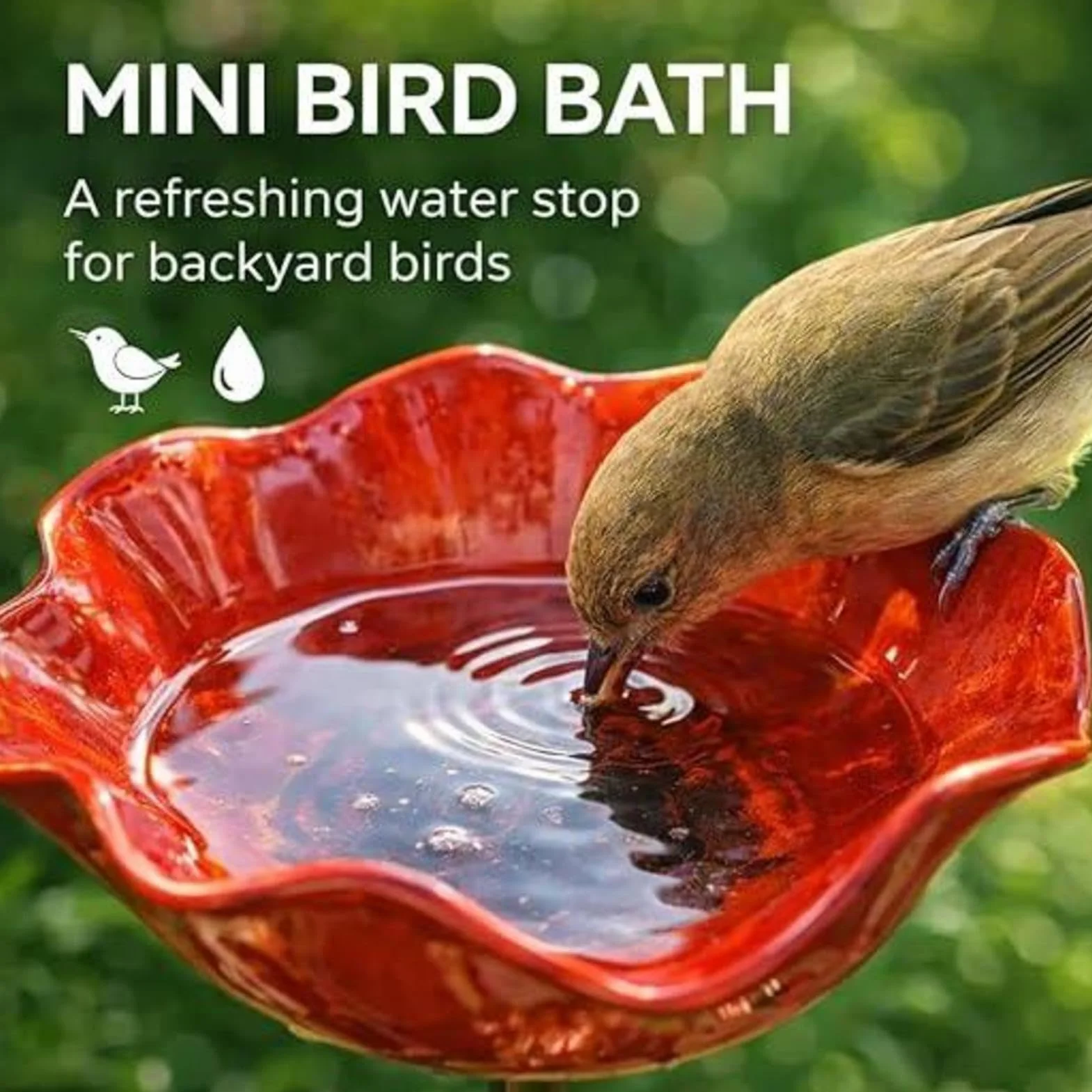 Bain Oiseaux Décoratif Métal Motif Fleurs 2026 - Bol Coloré Abeille Papillon Jardin