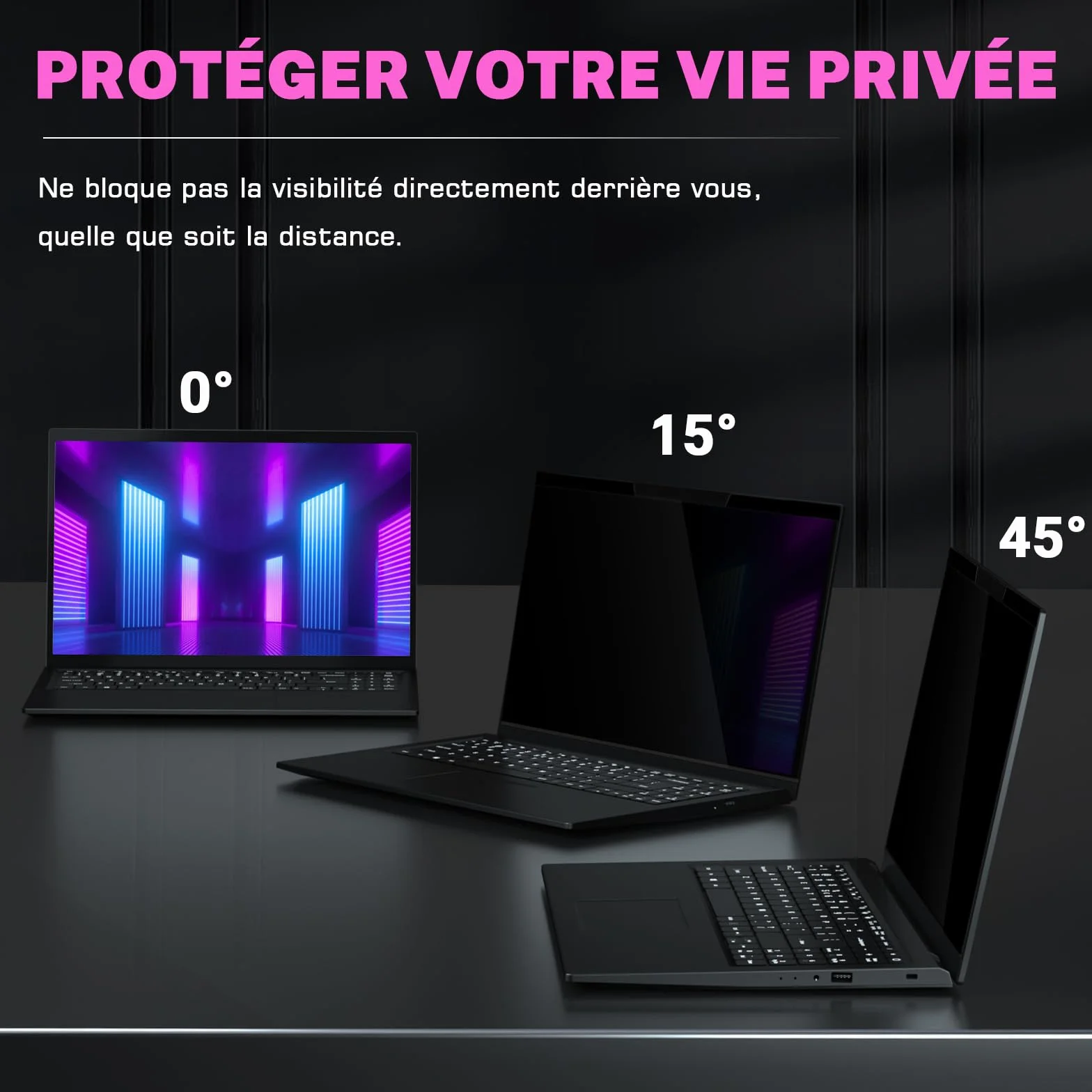 PYS Magnétique Filtre de Confidentialité 15,6 Pouces 16:9 Anti Espion Anti-Lumière pour Ordinateur Portable