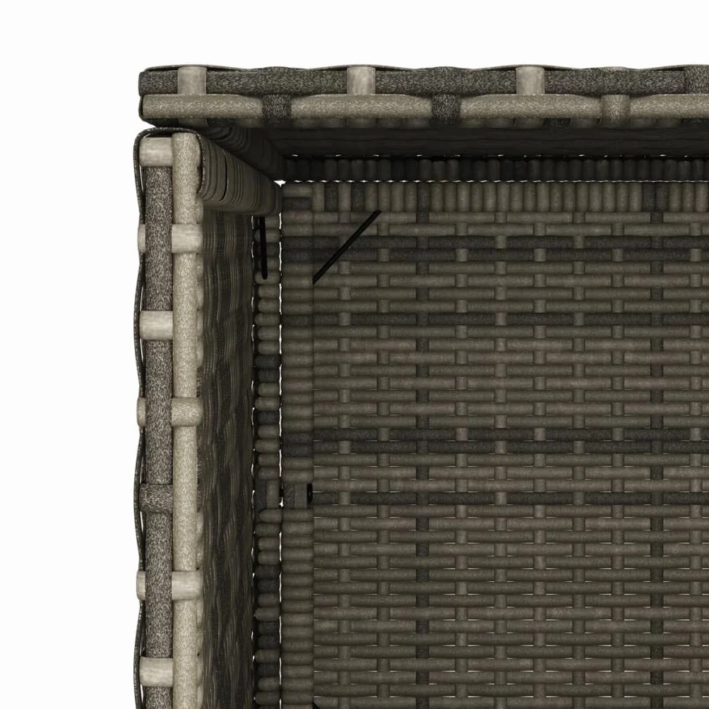 vidaXL Armoire Rangement Jardin Étagères Meuble Extérieur Patio Gris Résine Tressée