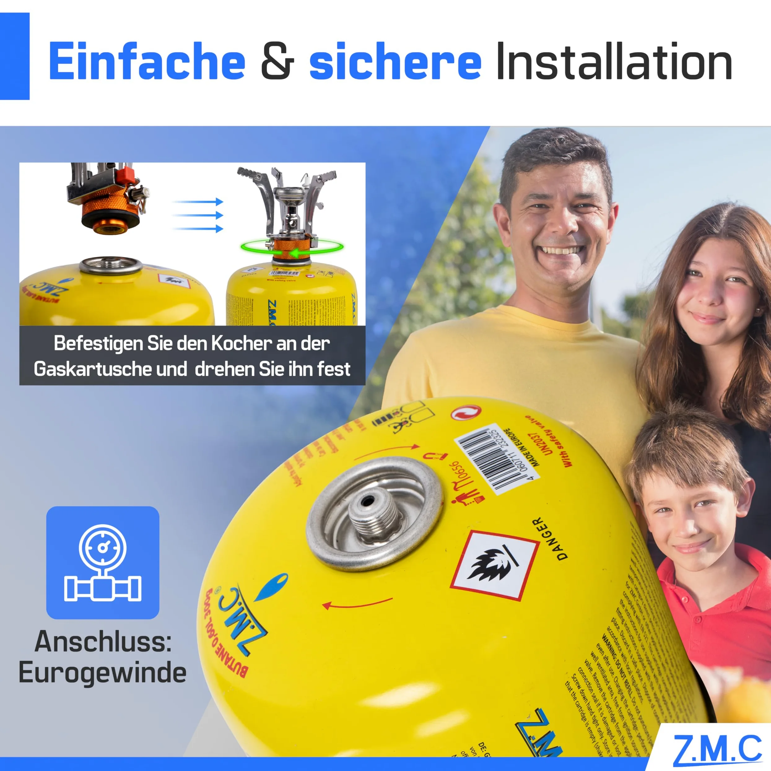 Z.M.C Lot de 13 cartouches de gaz de 300 g, propane/butane de 600 ml, cartouche de gaz EN417 avec raccord Euro - Cartouche à visser pour réchaud à gaz, brûleur à gaz, désherbeur, boîte de gaz sous