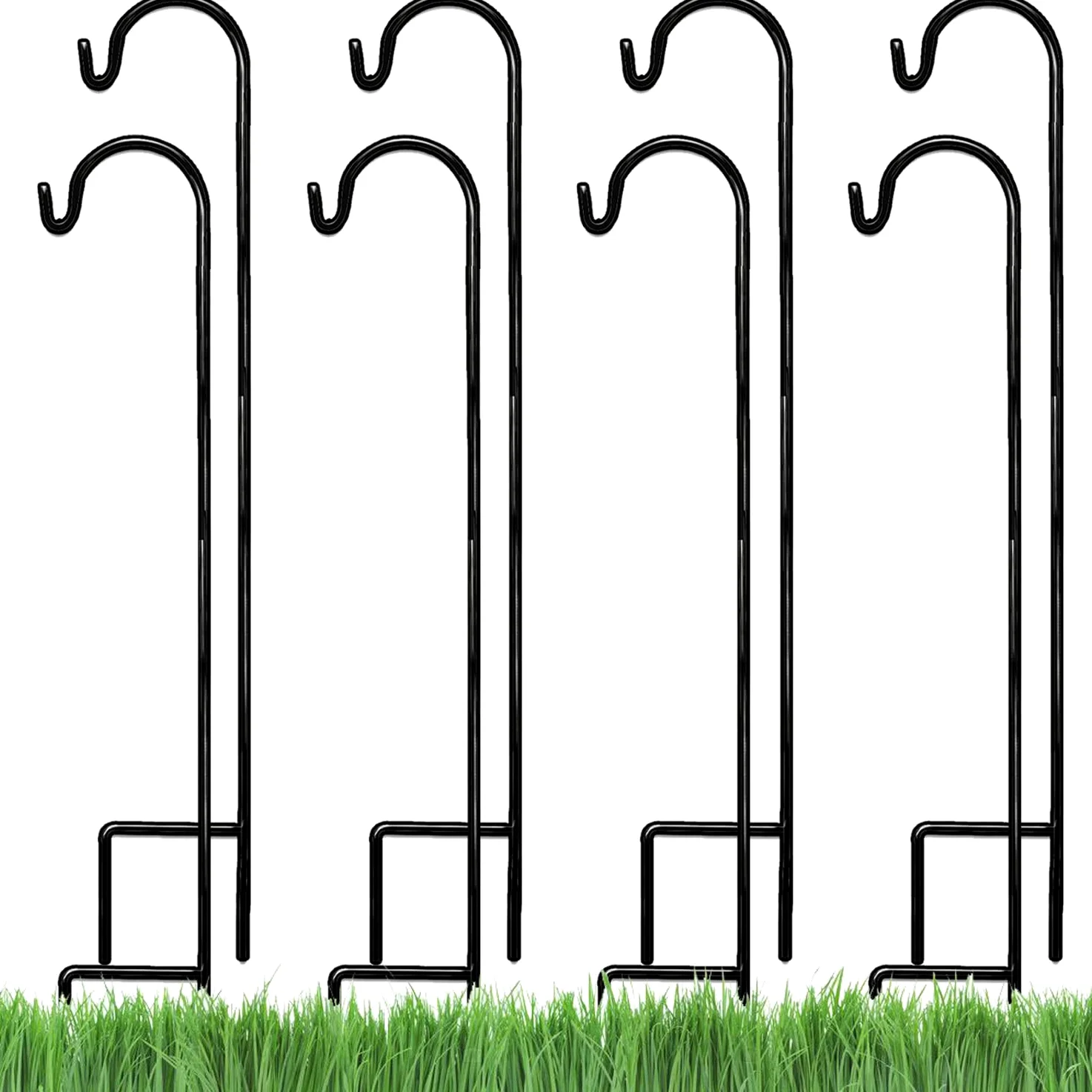 AshmanOnline bergers Crochets Ensemble de 8 et 35 "Long en métal Haut de Gamme pour Hanging Lampes solaires, Mason Jars, Plante Hangers