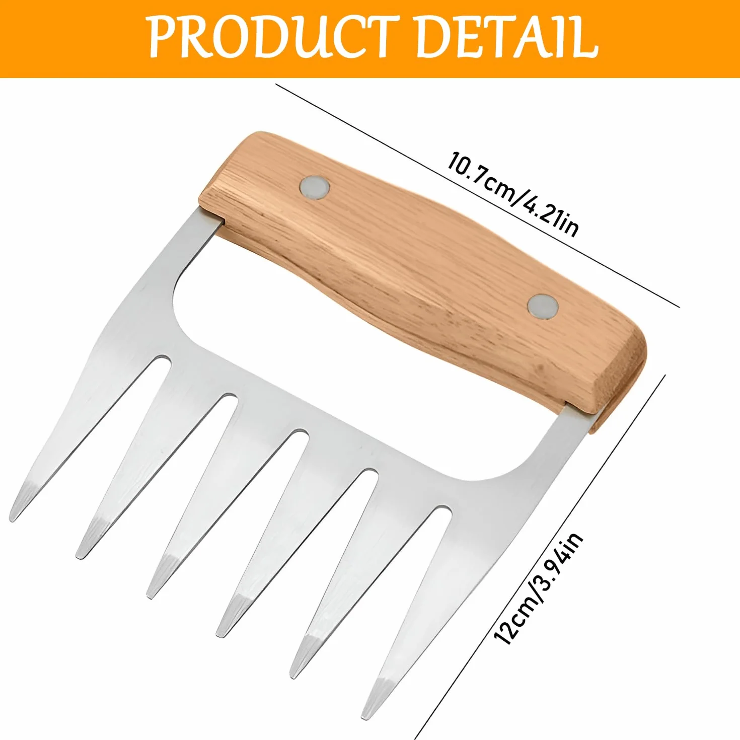Lot de 2 griffes d'ours BBQ en acier inoxydable, outils professionnels pour poulet steak porc - Accessoires barbecue