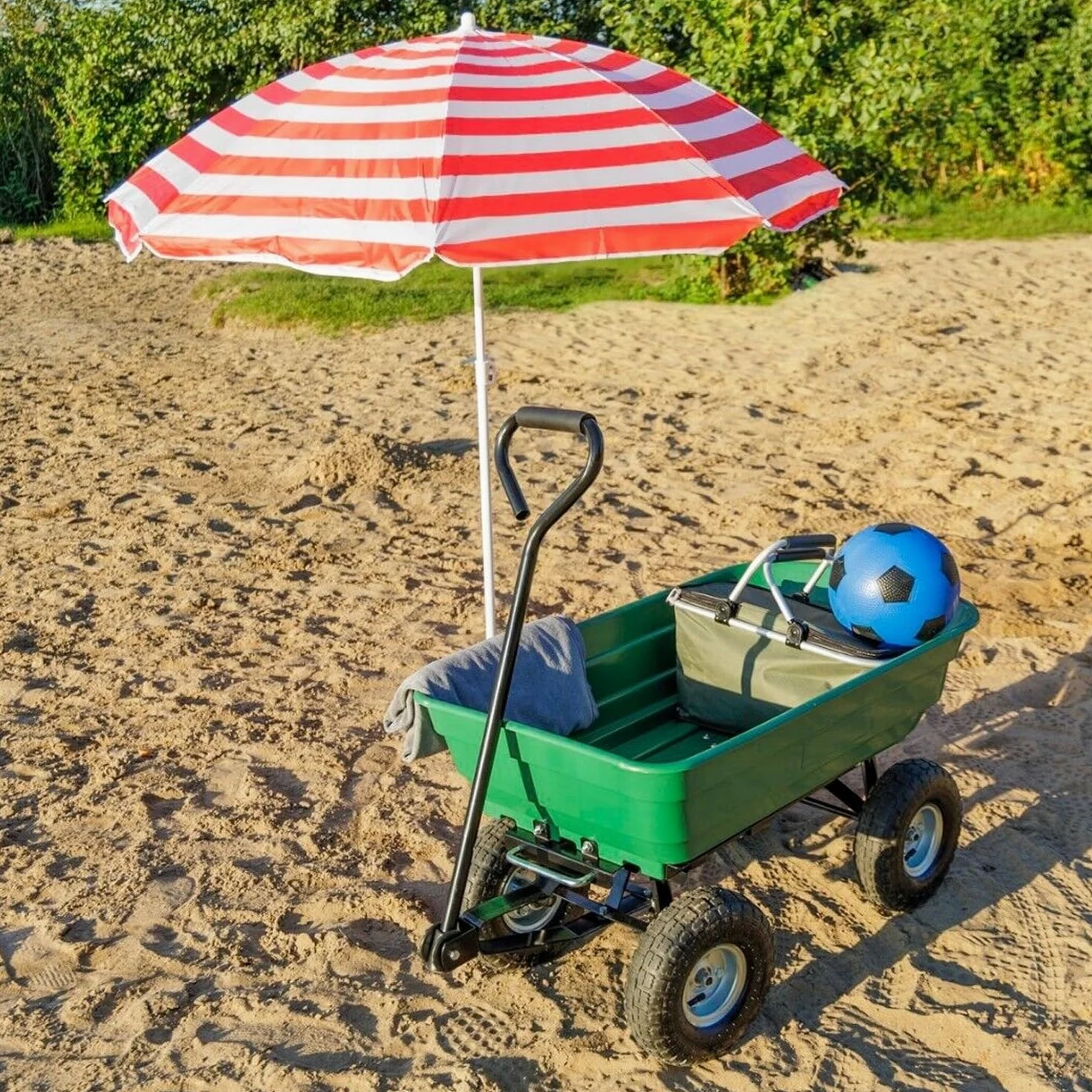 Avilia Brouette de Jardin Polyvalente 75 l avec Baignoire Rabattable et Roues pneumatiques – Solution optimale pour Le Transport du Bois, Les Plantes et Les matériaux de Jardinage en ABS Vert