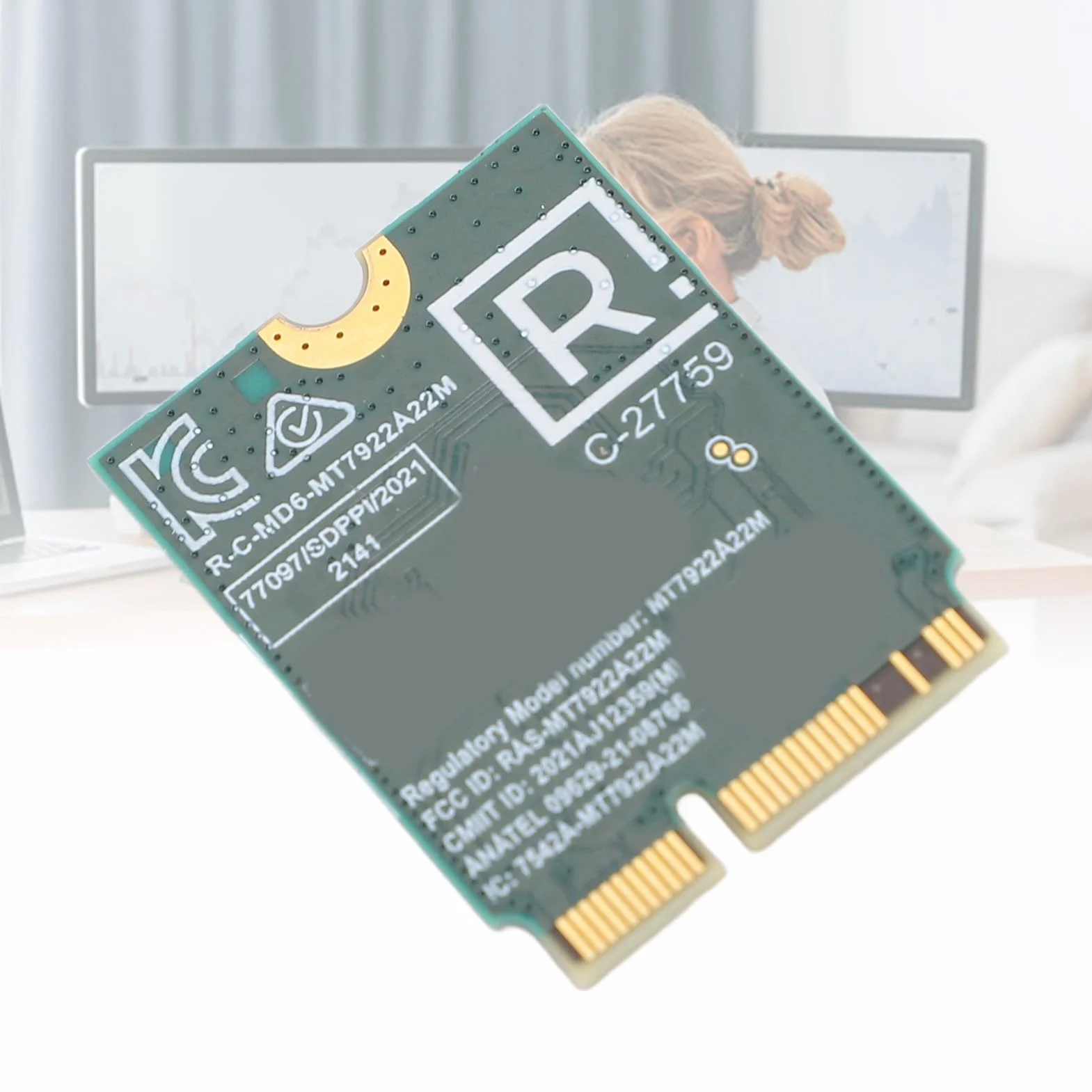 Carte sans Fil Wi-Fi 6E M.2 MT7922A22M pour Ordinateur Portable Bluetooth 5.2 RZ616 5374 Mbit/s