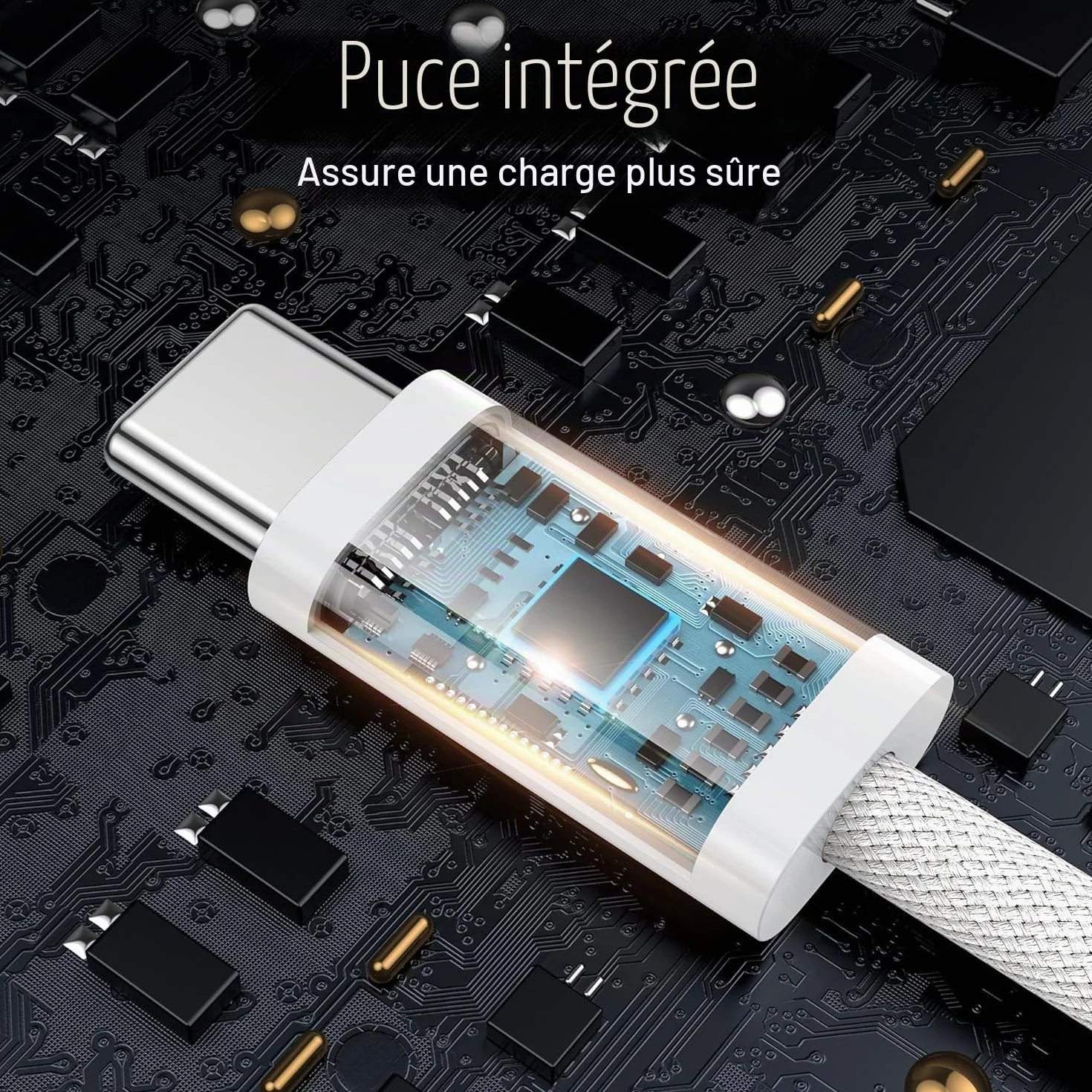 Câble USB C vers USB C 60W PD Charge Rapide Lot de 2 1M pour iPhone 17 16 15 Pro Max MacBook Pro iPad Air 4 Galaxy S23 S22 Huawei Google Pixel Xiaomi Sony