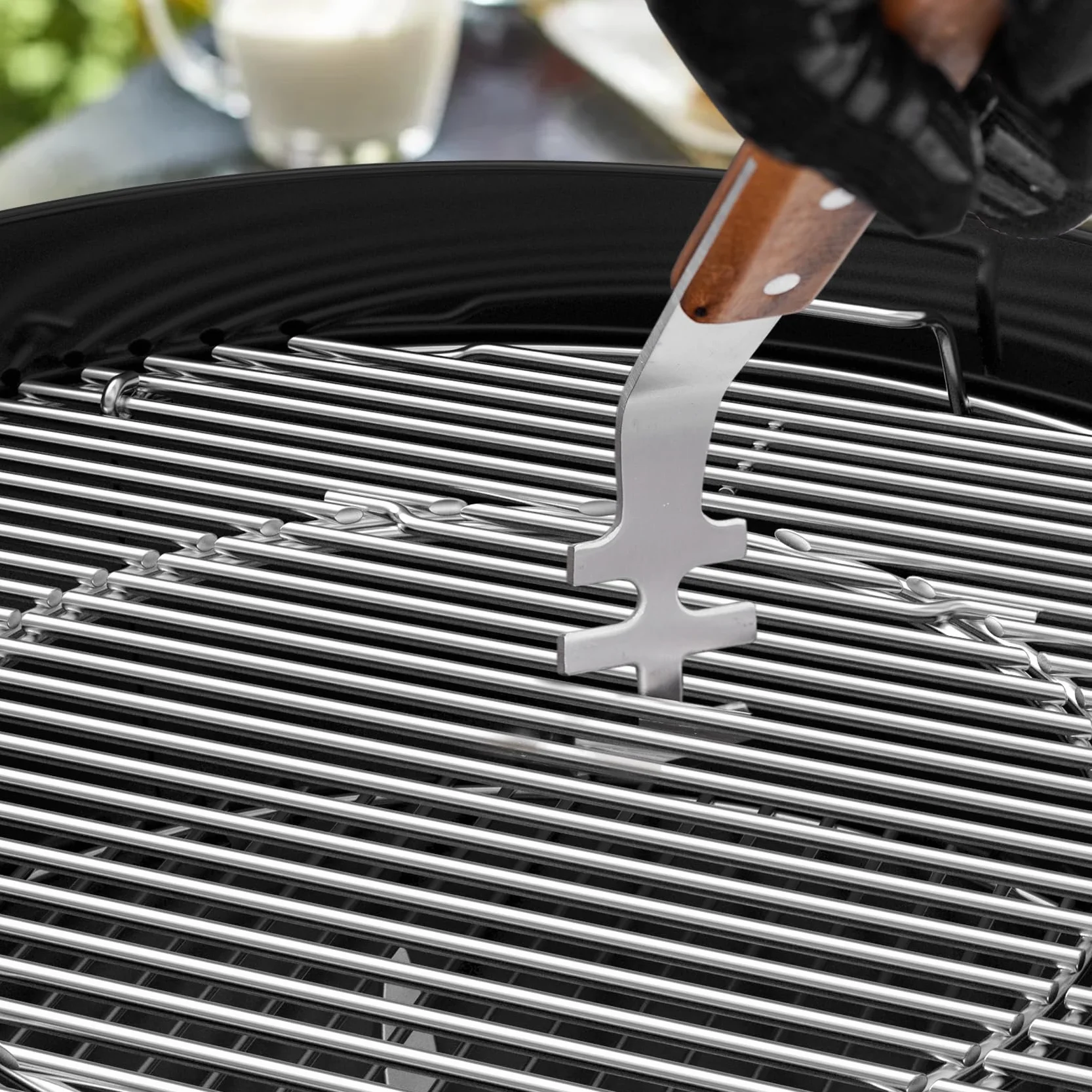 Onlyfire Leve à Grille de Barbecue en Acier Inoxydable - 2 Pièces - Ustensiles Universels pour BBQ