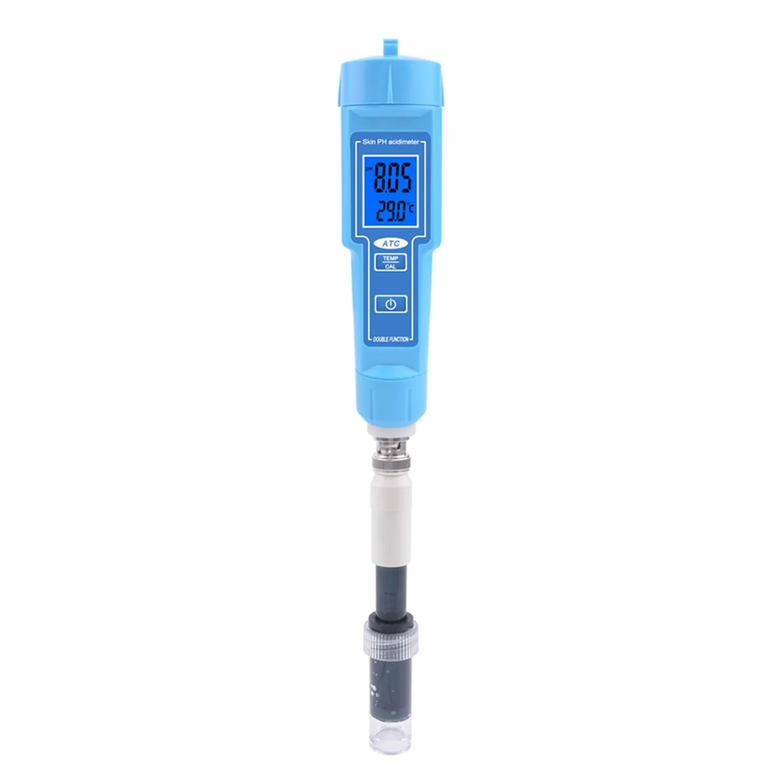 Testeur de pH numérique et thermomètre IP67 étanche pour sol, eau, nourriture, acidité, testeur avec ATC pour laboratoire, aquarium, maison, jardin, bleu