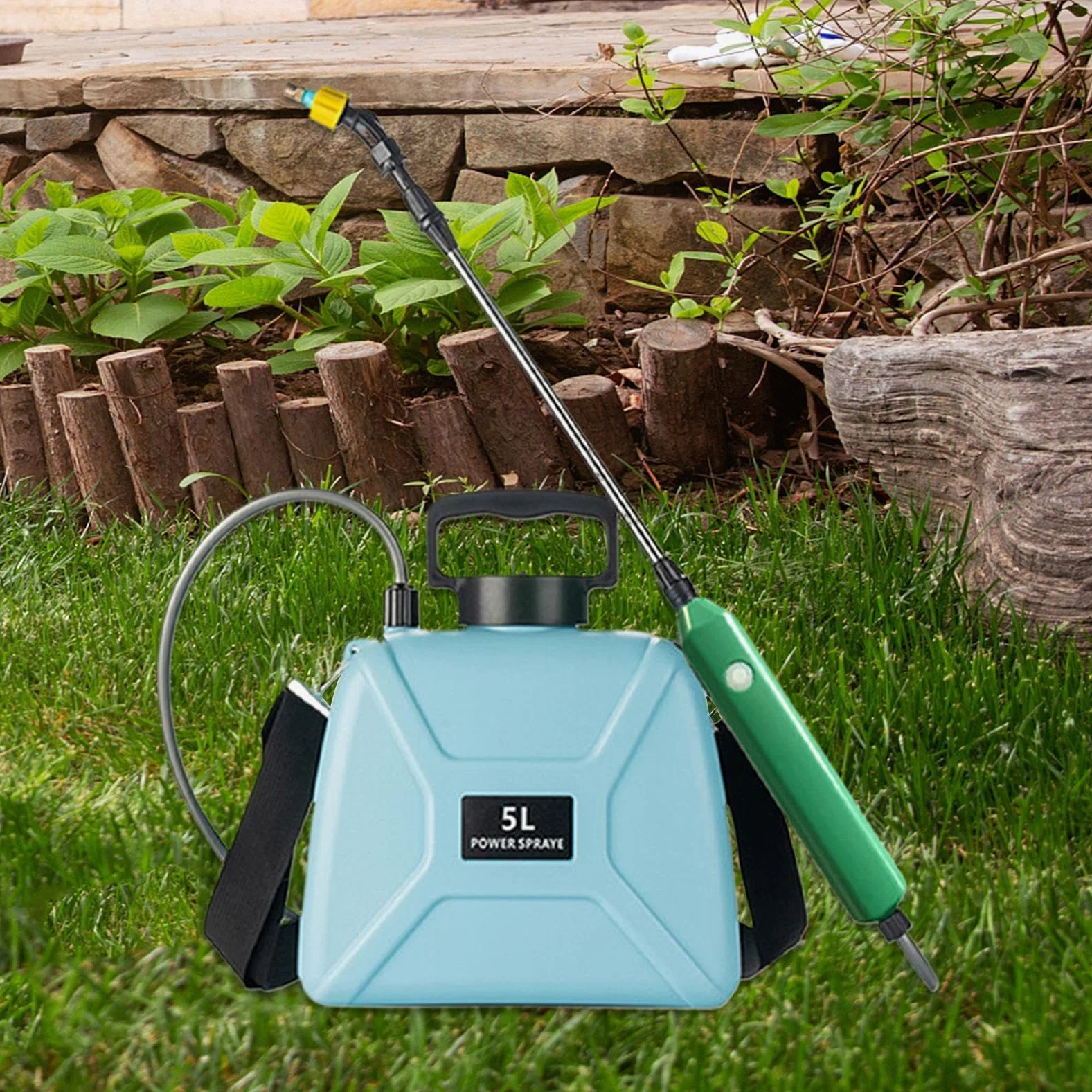 Pulvérisateur Électrique Jardin D'Arrosage Rechargeable 3 Buses | Pulvérisateur De Jardin Rechargeable 5 L Avec Bandoulière Et Lance Télescopique pour Piscine Fenêtre Auto Cour Pelouse