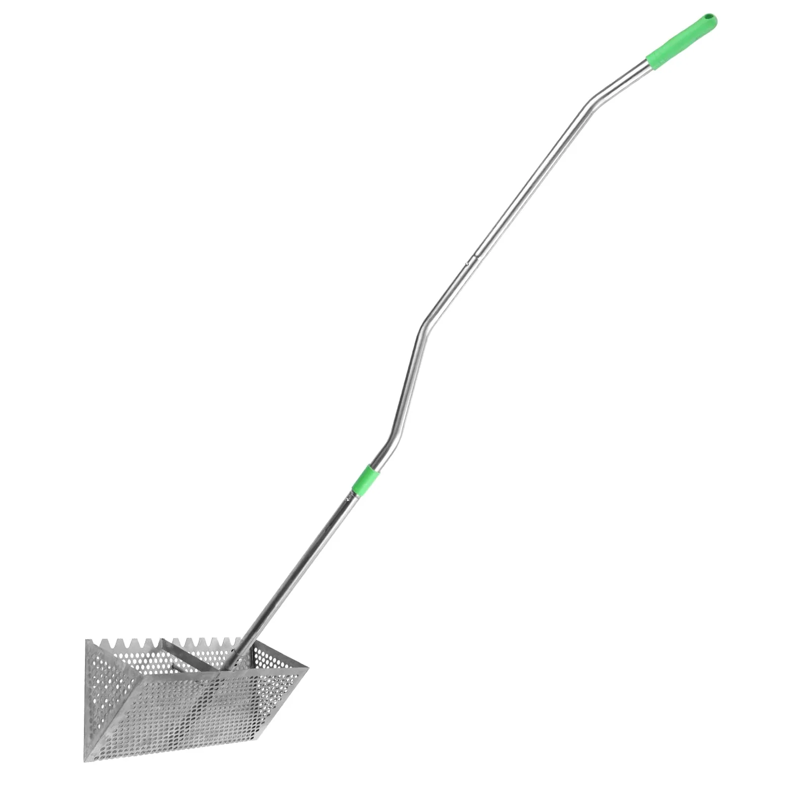 BOXOB Râteau à Puces de Sable pour la Plage, Pelle Puces Pêche Détachable Dents Pointues Panier Large Râteau de Plage Tamis à Sable Durable Pelle Outils Pratiques pour Trouver