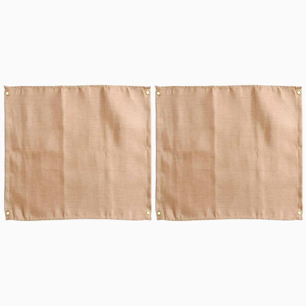 Tapis Isolant Thermique Ignifugé 2 Pièces 45x45cm en Fibre de Verre | Khaki, Usage Voiture et Cheminée, Résistance Haute Température, Lot de 2