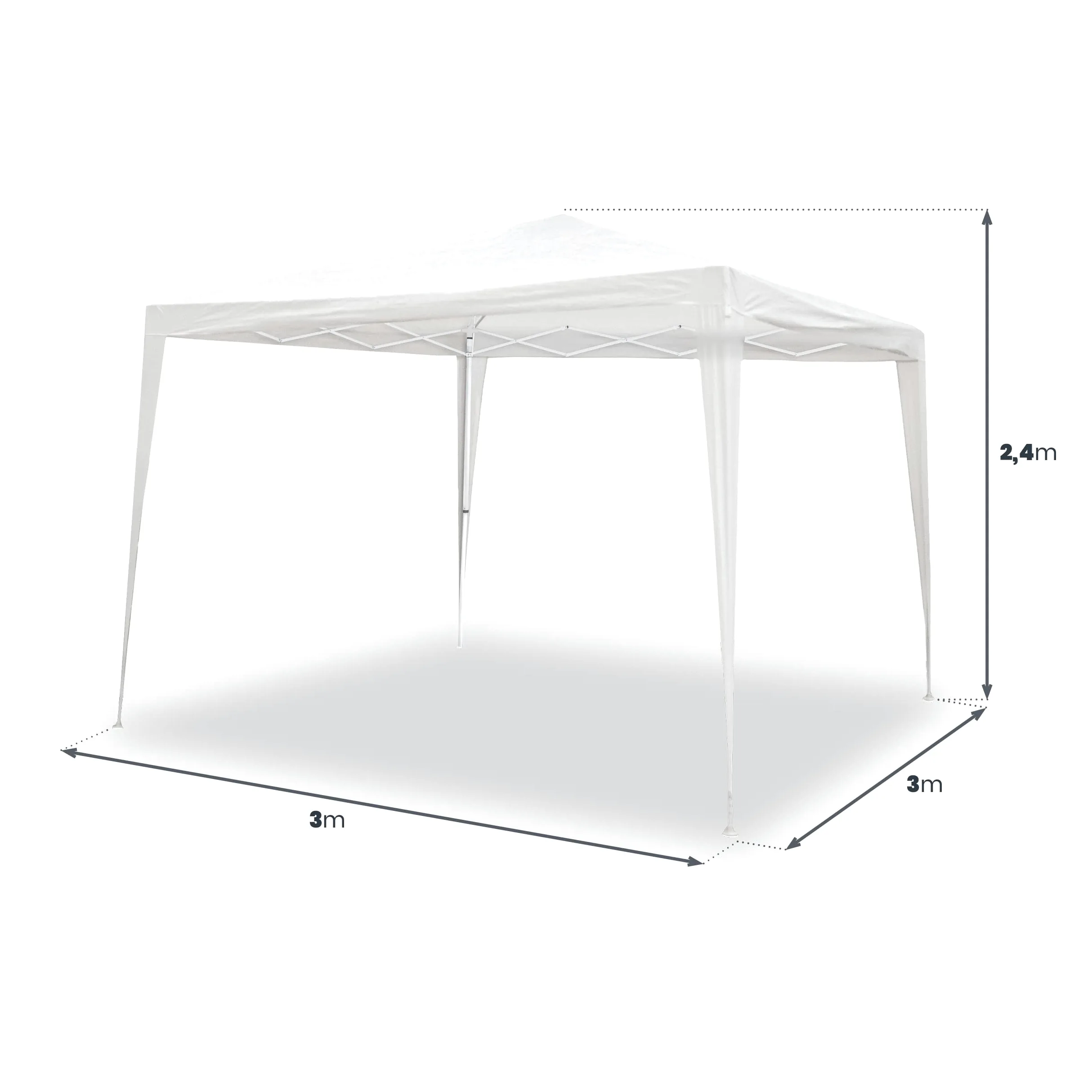 SMARTSUN Carpa Pliante 3x3m Javea Blanche Imperméable - Jardin Plage Camp Terrasse - Sac de Transport, Sardines et Sangles