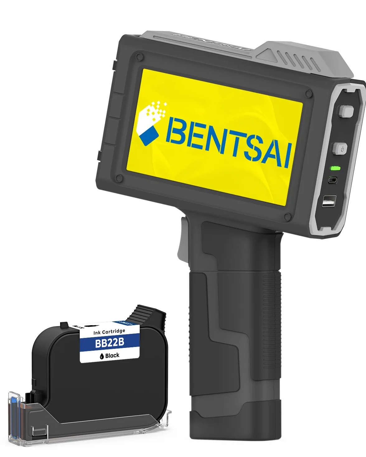 BENTSAI BT-HH6205B Imprimante à Jet d'encre Portative 16 Heures Autonomie Carton Bois Plastique Métal